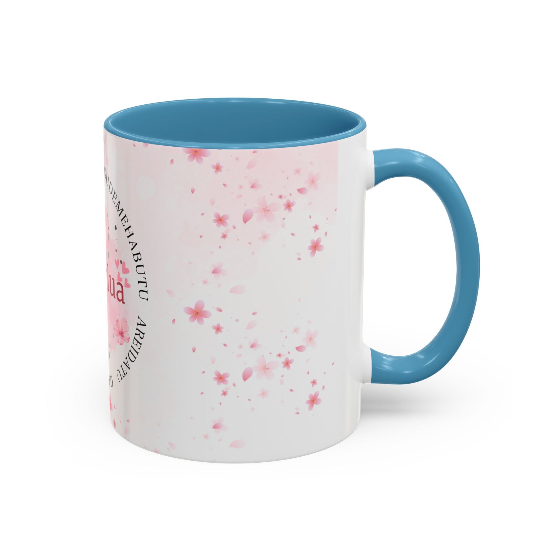 Amulelua Pink Floral Accent Coffee Mug (11/15oz)