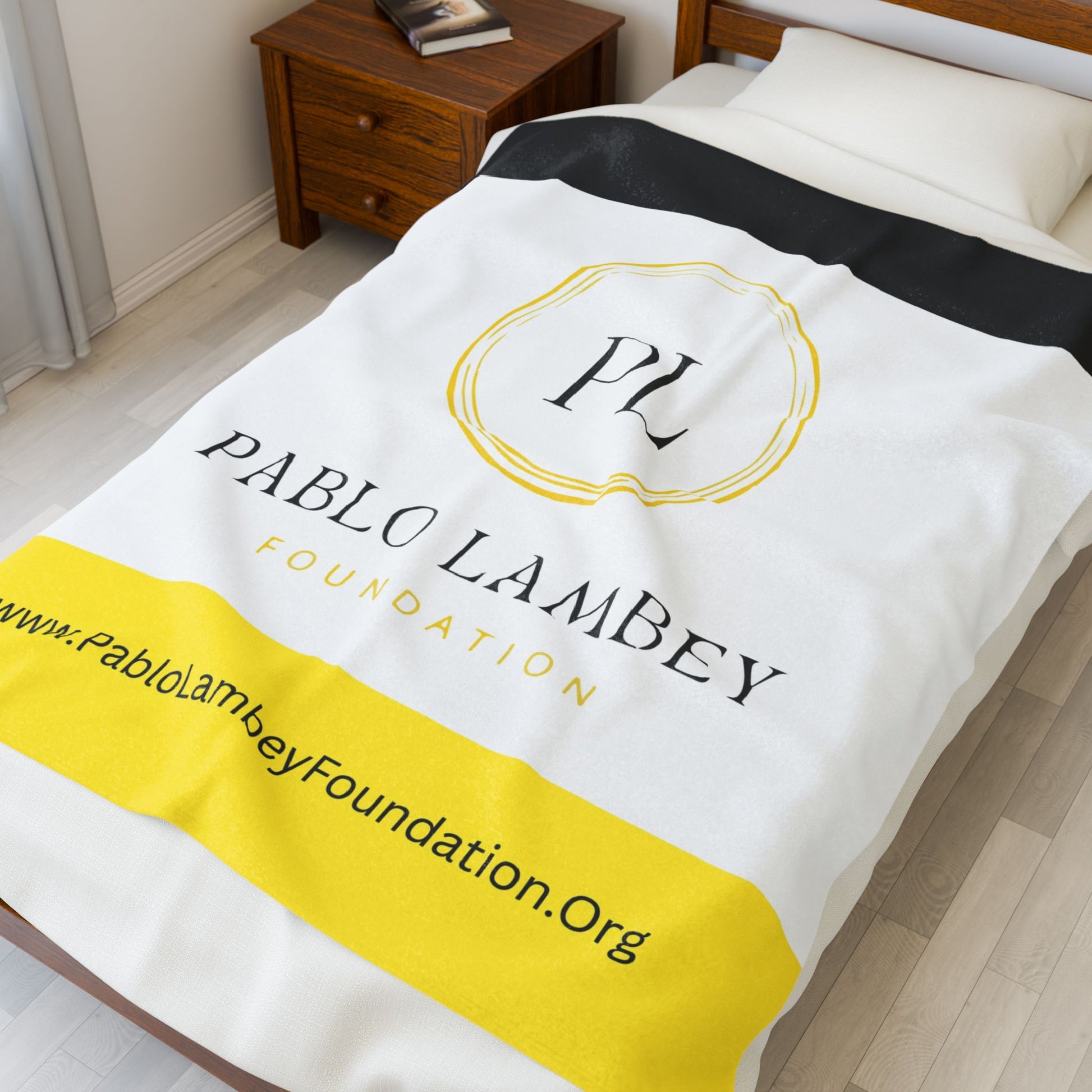 Pablo Lambey Foundation Velveteen Plush Blanket — Soft Logo Throw for Fundraising & Gifts