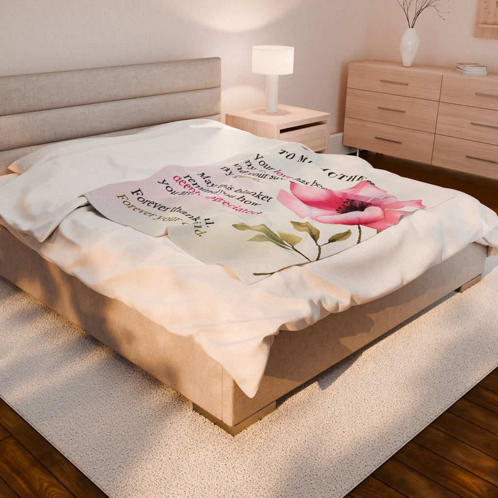 Mother Velveteen Plush Blanket