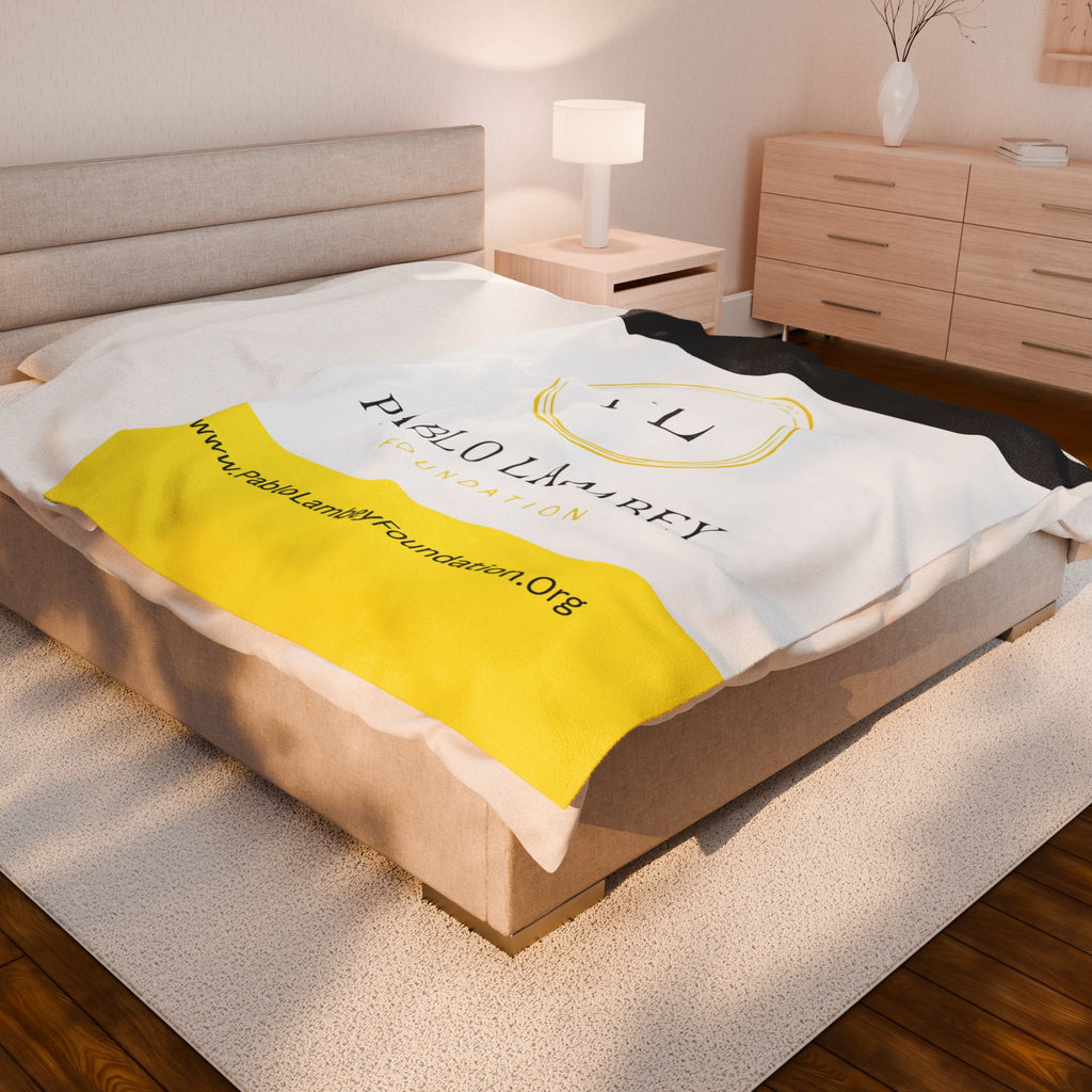Pablo Lambey Foundation Velveteen Plush Blanket — Soft Logo Throw for Fundraising & Gifts
