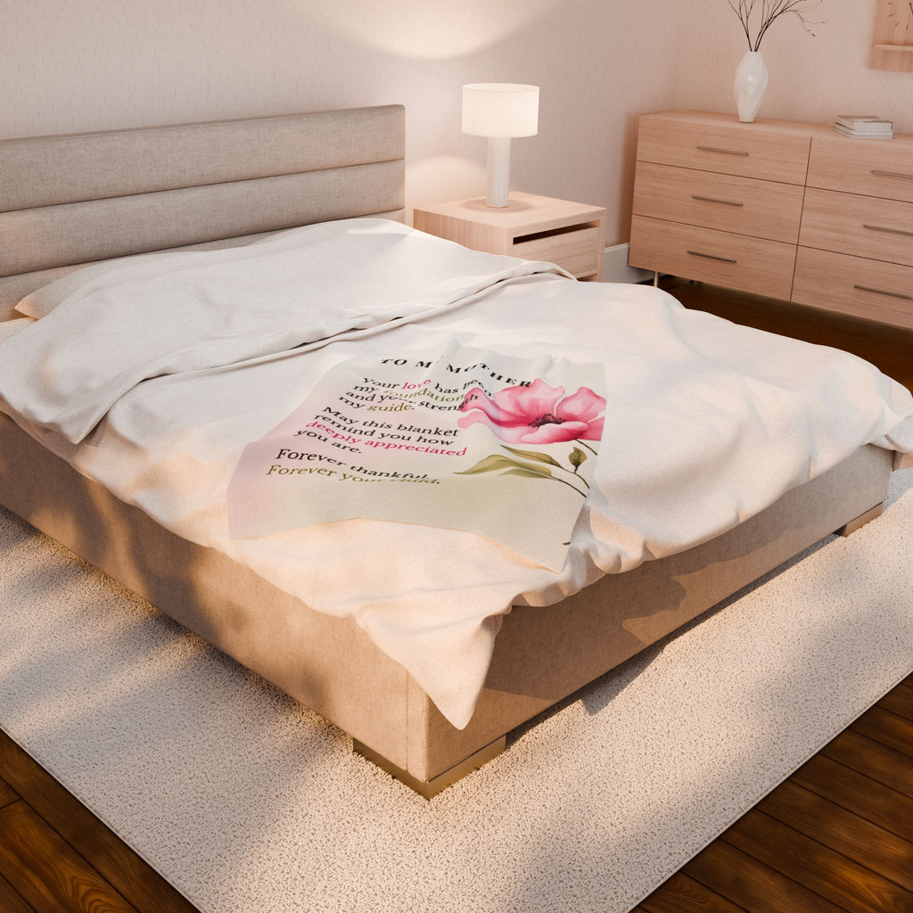 Mother Velveteen Plush Blanket