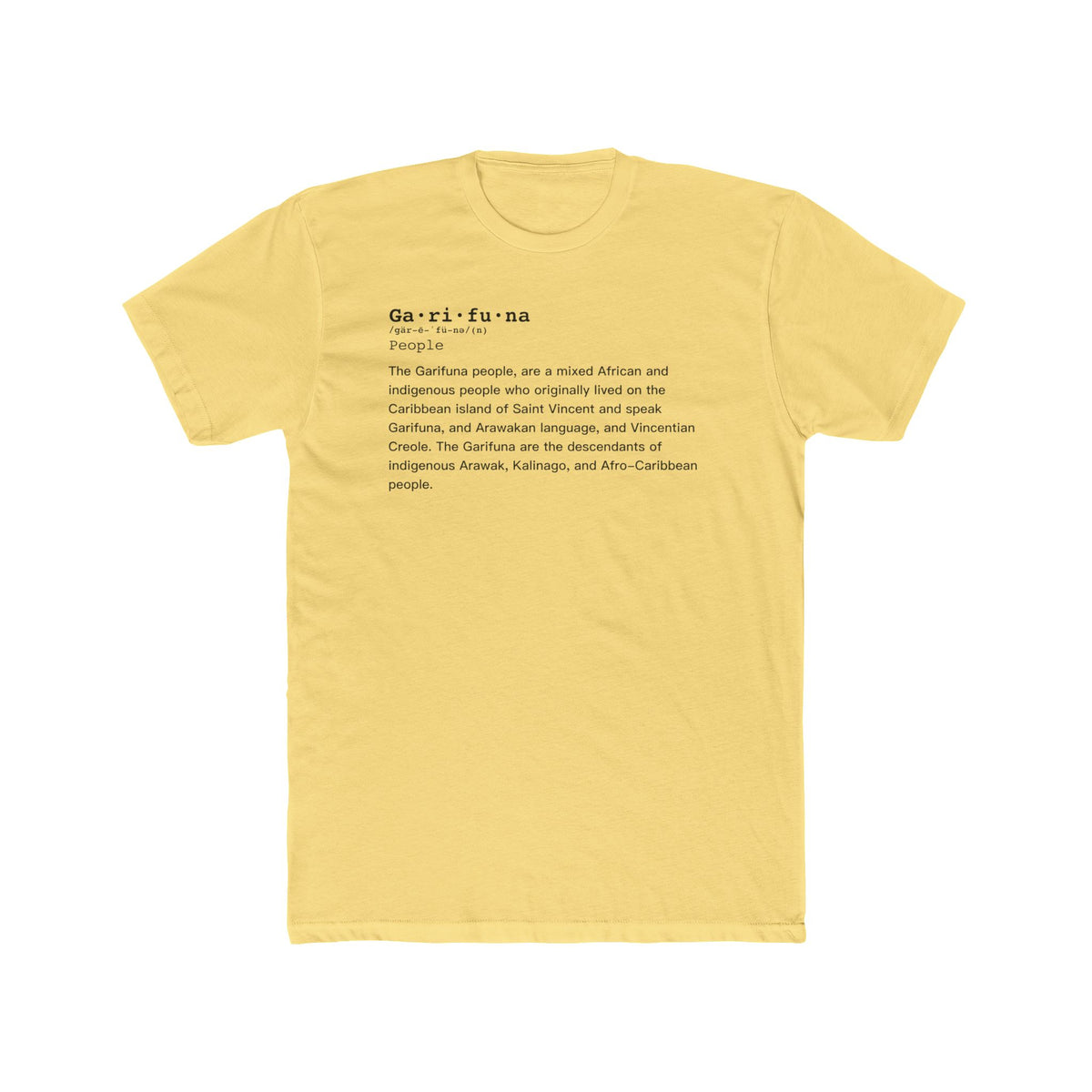 Definition Tee — Garifuna Text Print Crew Shirt
