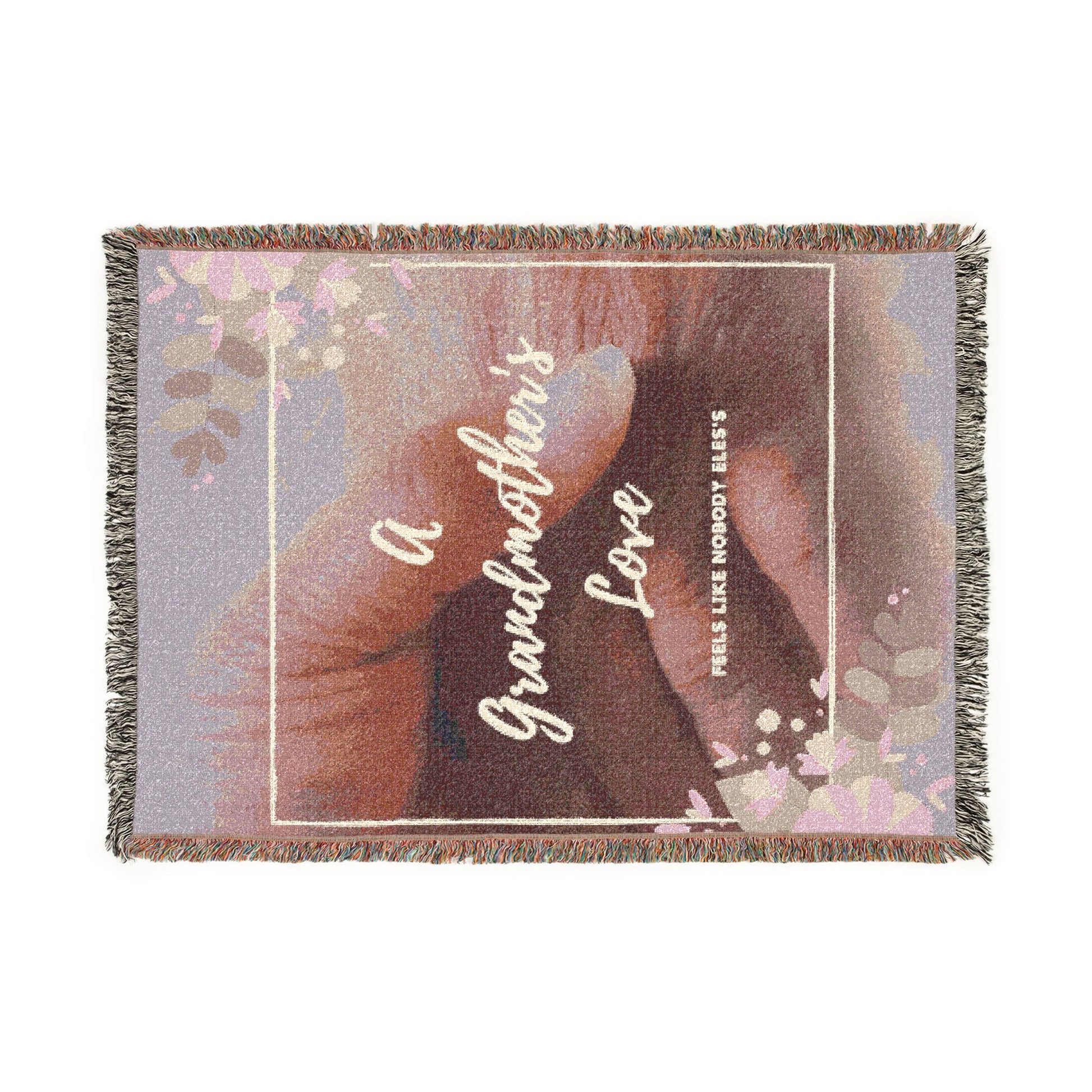 Woven Blanket — Personalized Keepsake Throw for Grandpa, Rustic Family Gift