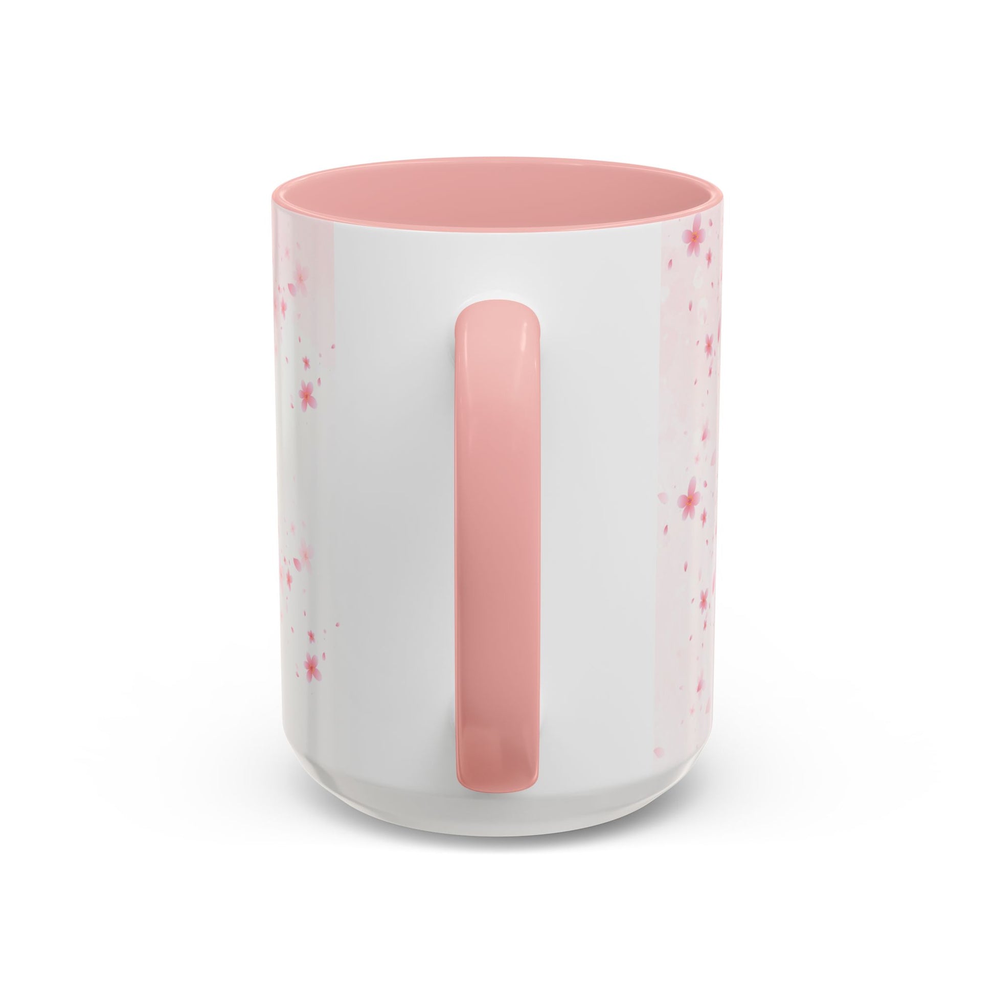 Óufuri Pink Floral Accent Coffee Mug — Sakura-Inspired Ceramic Cup (11/15oz)