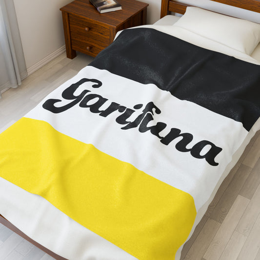 Garifuna Flag Velveteen Plush Blanket — Soft Cultural Throw for Home, Travel & Gifts