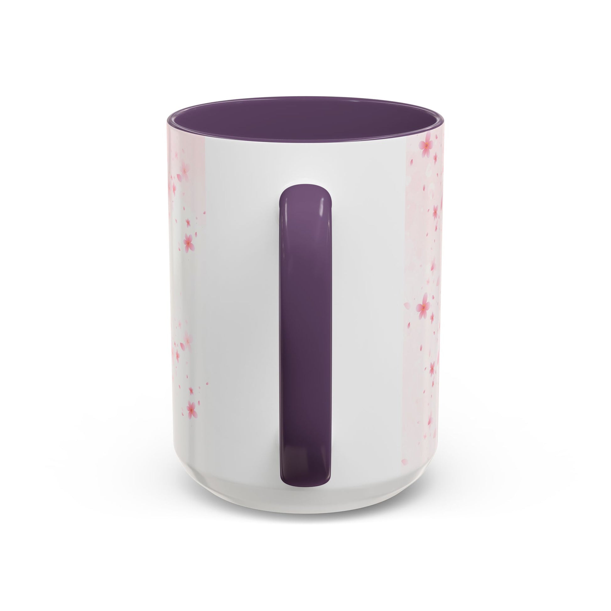 Óufuri Pink Floral Accent Coffee Mug — Sakura-Inspired Ceramic Cup (11/15oz)