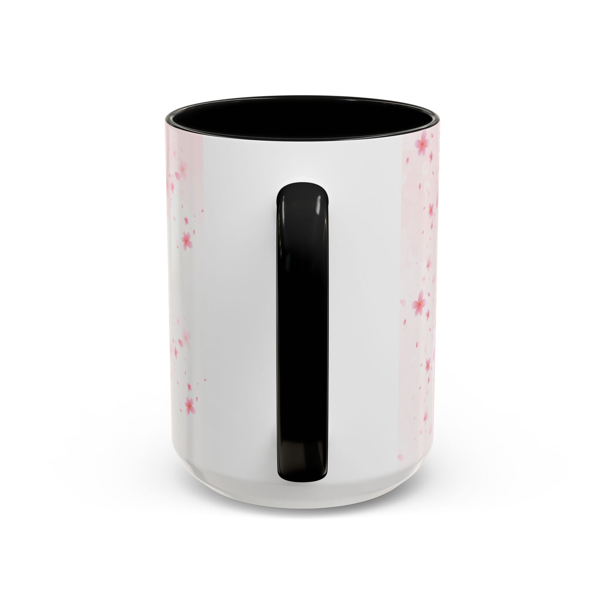 Óufuri Pink Floral Accent Coffee Mug — Sakura-Inspired Ceramic Cup (11/15oz)