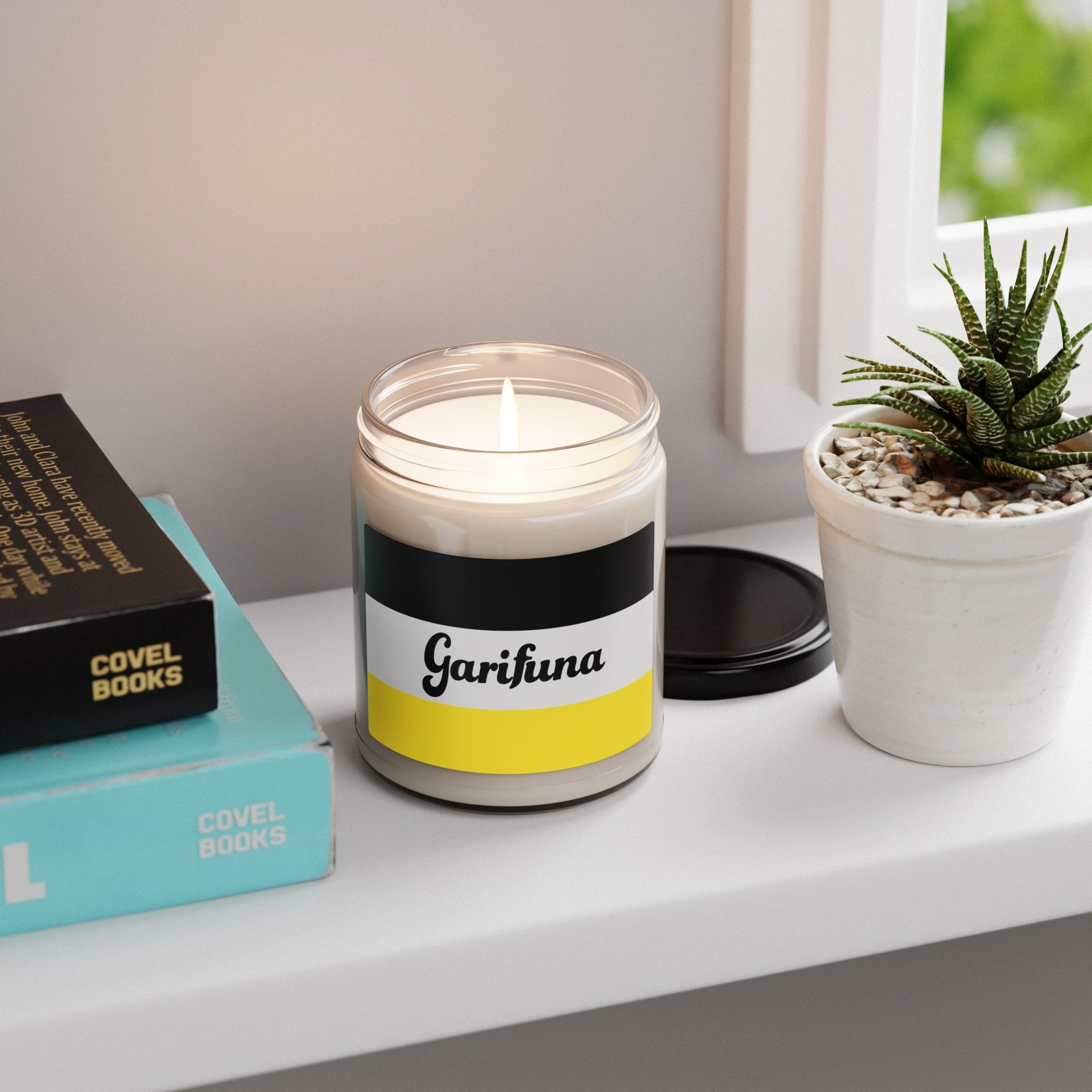 Garifuna Scented Soy Candle – 9 oz Jar (Heritage Flag Design)