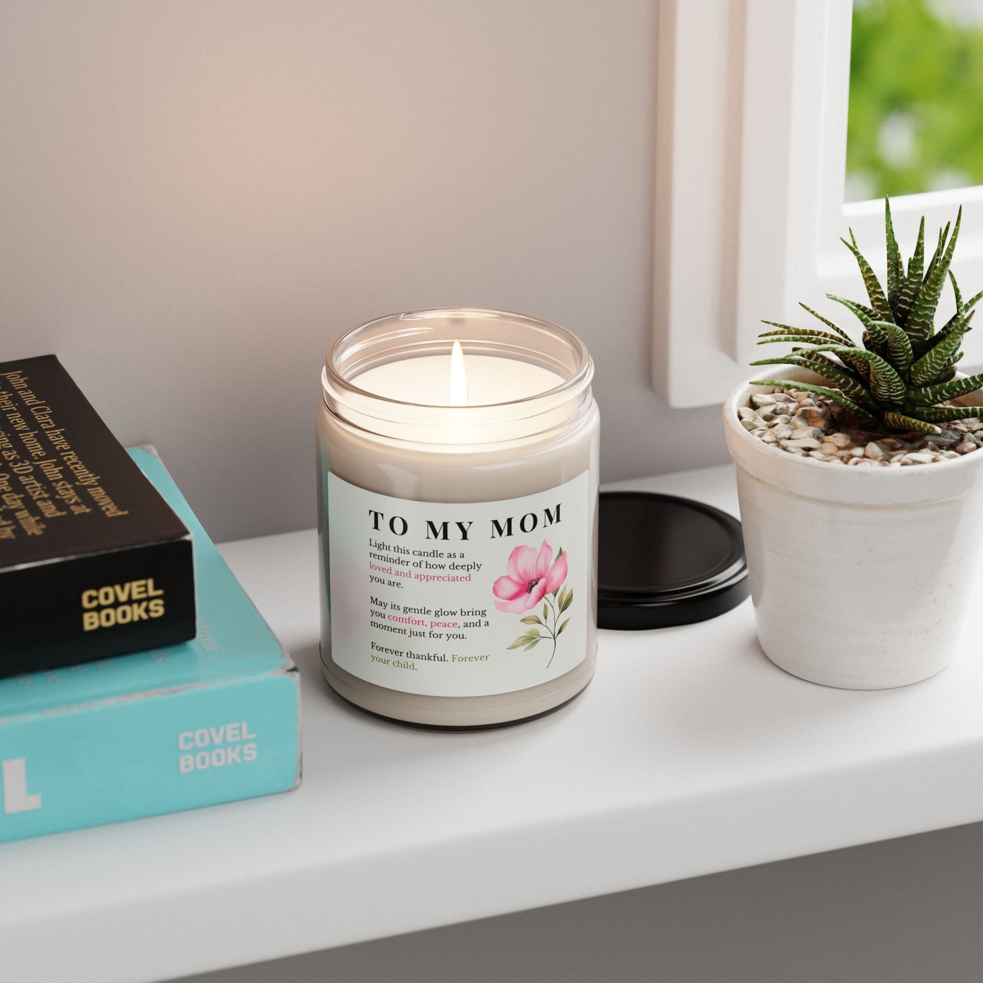 Mother’s  Scented Soy Candle 9oz – ‘To My Mother’ Floral Tribute