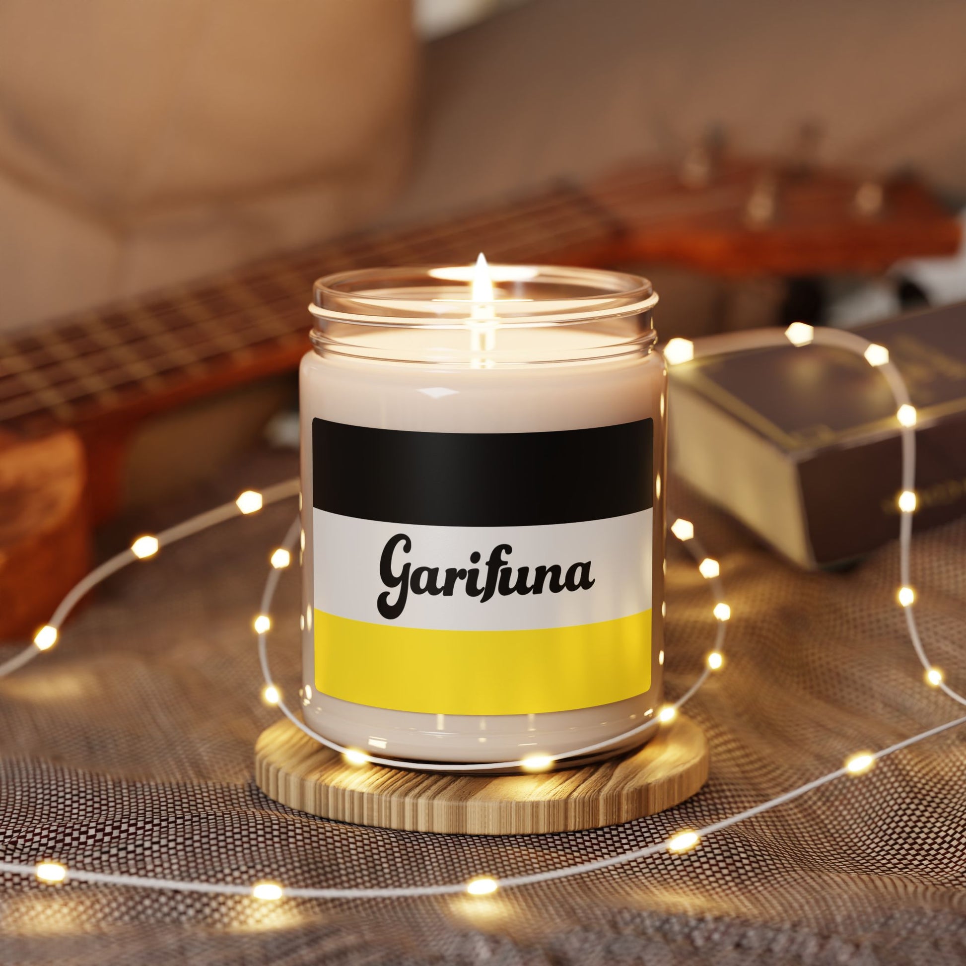 Garifuna Scented Soy Candle – 9 oz Jar (Heritage Flag Design)