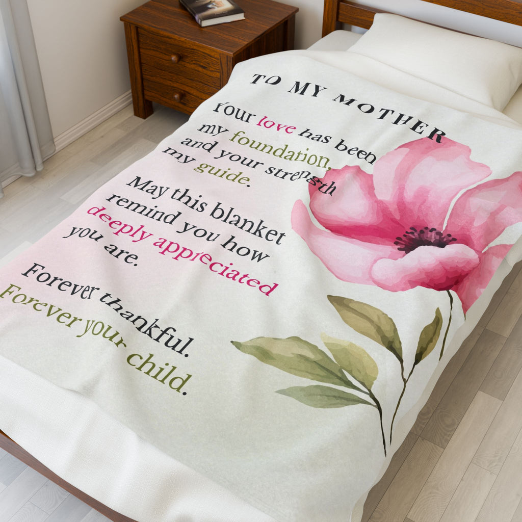 Mother Velveteen Plush Blanket