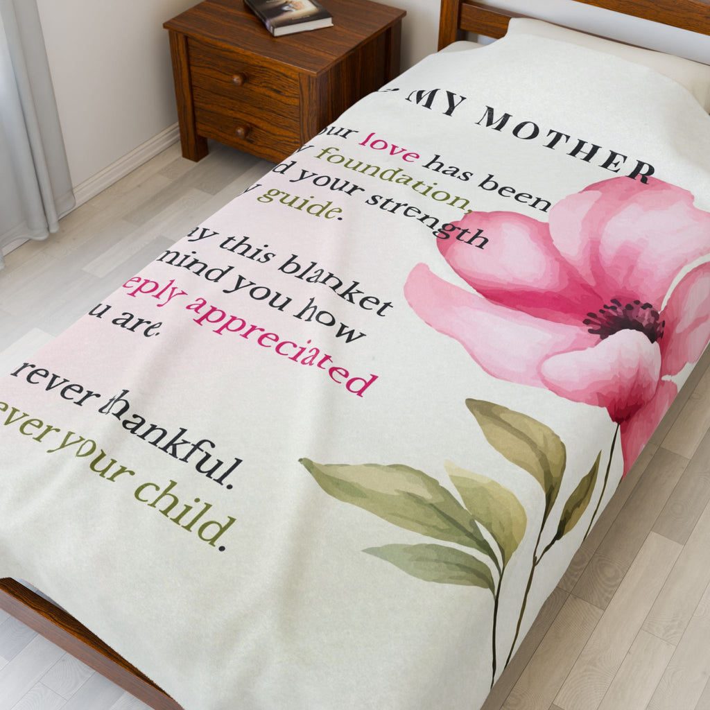 Mother Velveteen Plush Blanket