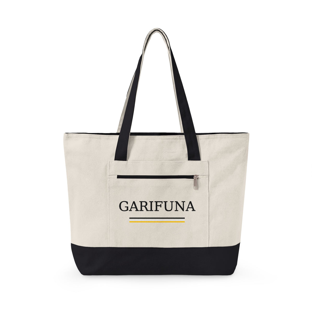 Garifuna Canvas Tote Bag – Zippered Eco-Friendly Market & Beach Tote