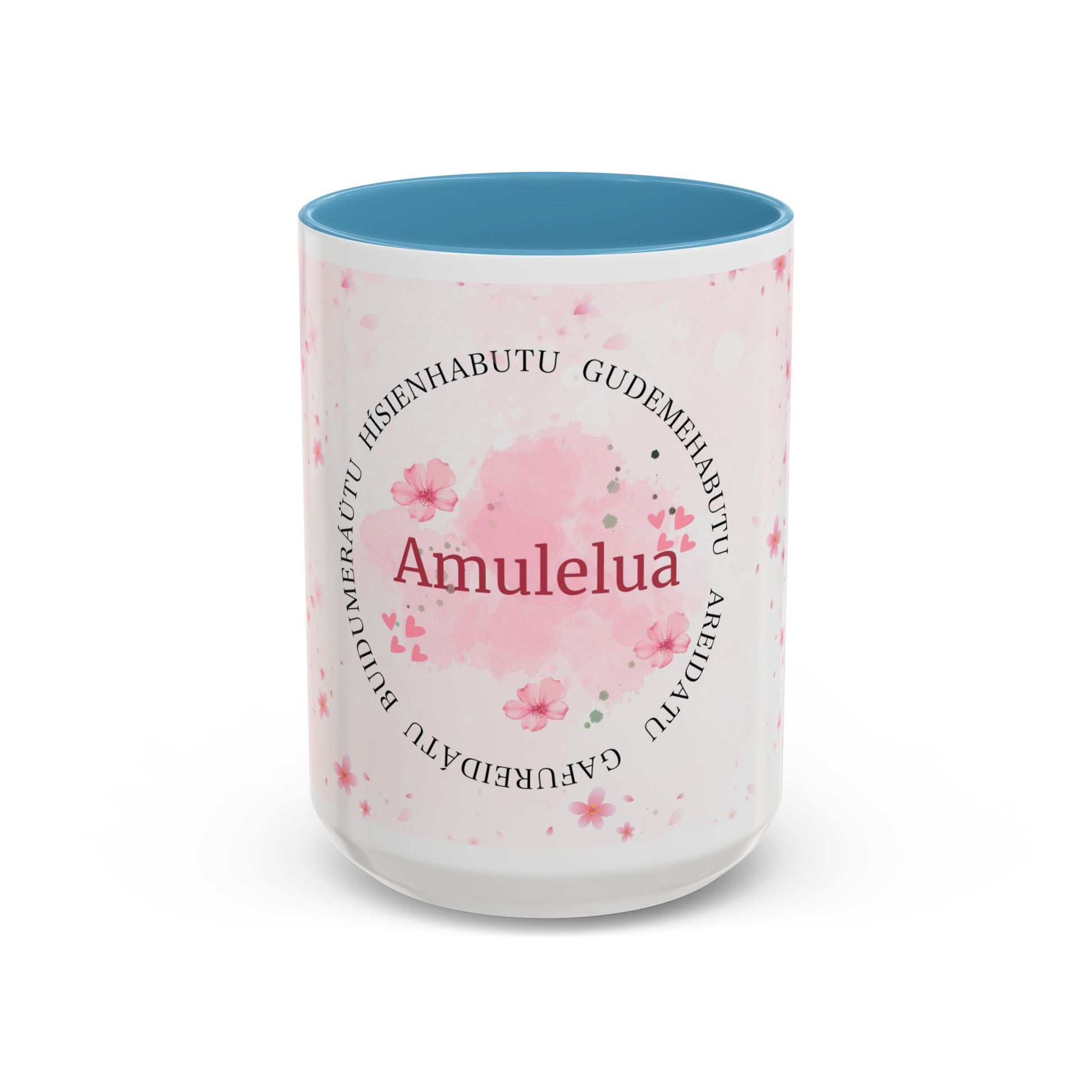 Amulelua Pink Floral Accent Coffee Mug (11/15oz)