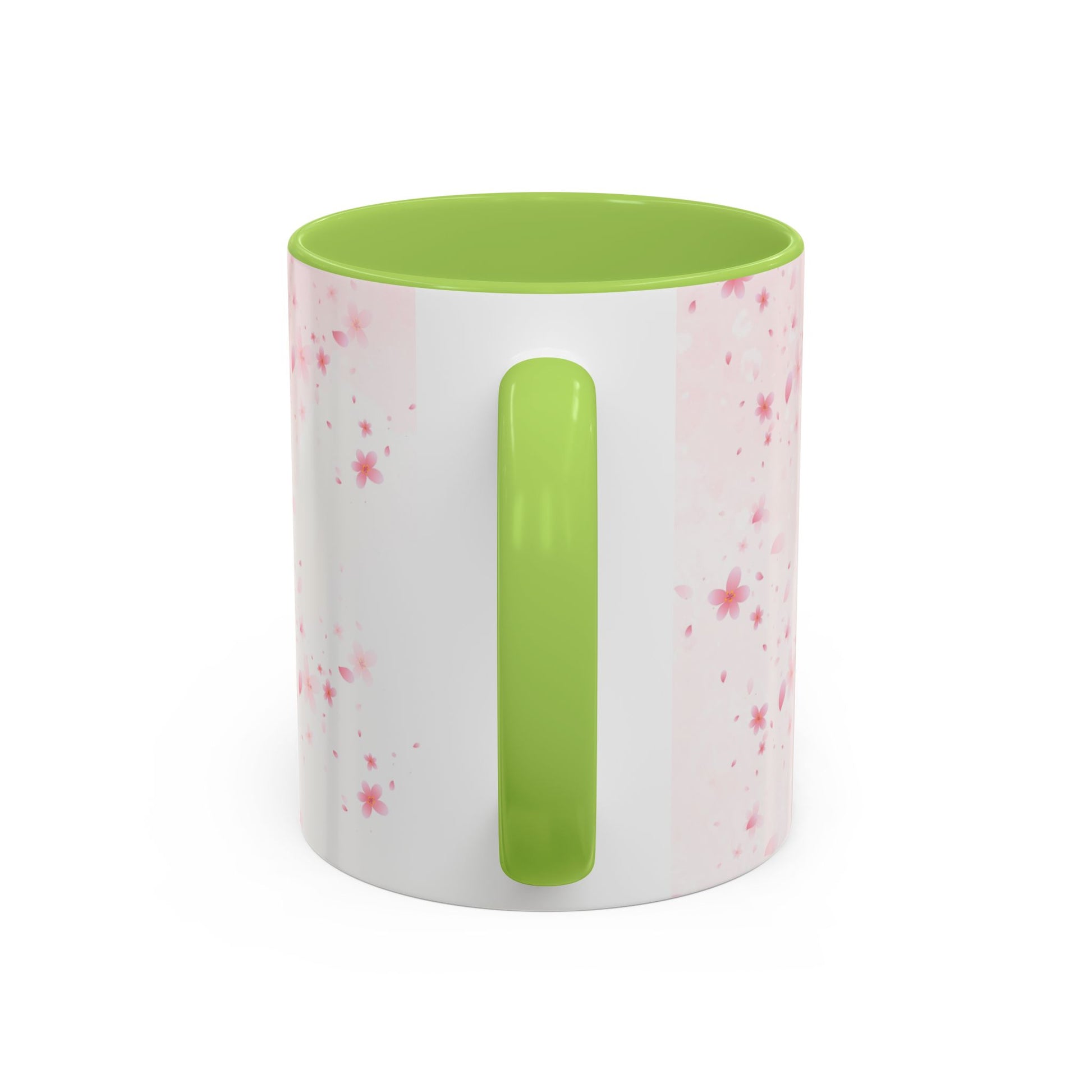 Óufuri Pink Floral Accent Coffee Mug — Sakura-Inspired Ceramic Cup (11/15oz)