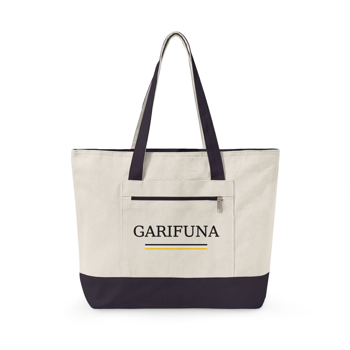 Garifuna Canvas Tote Bag – Zippered Eco-Friendly Market & Beach Tote