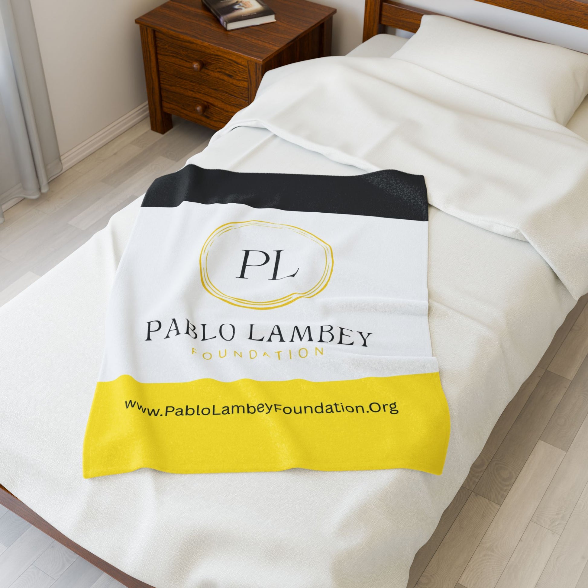 Pablo Lambey Foundation Velveteen Plush Blanket — Soft Logo Throw for Fundraising & Gifts
