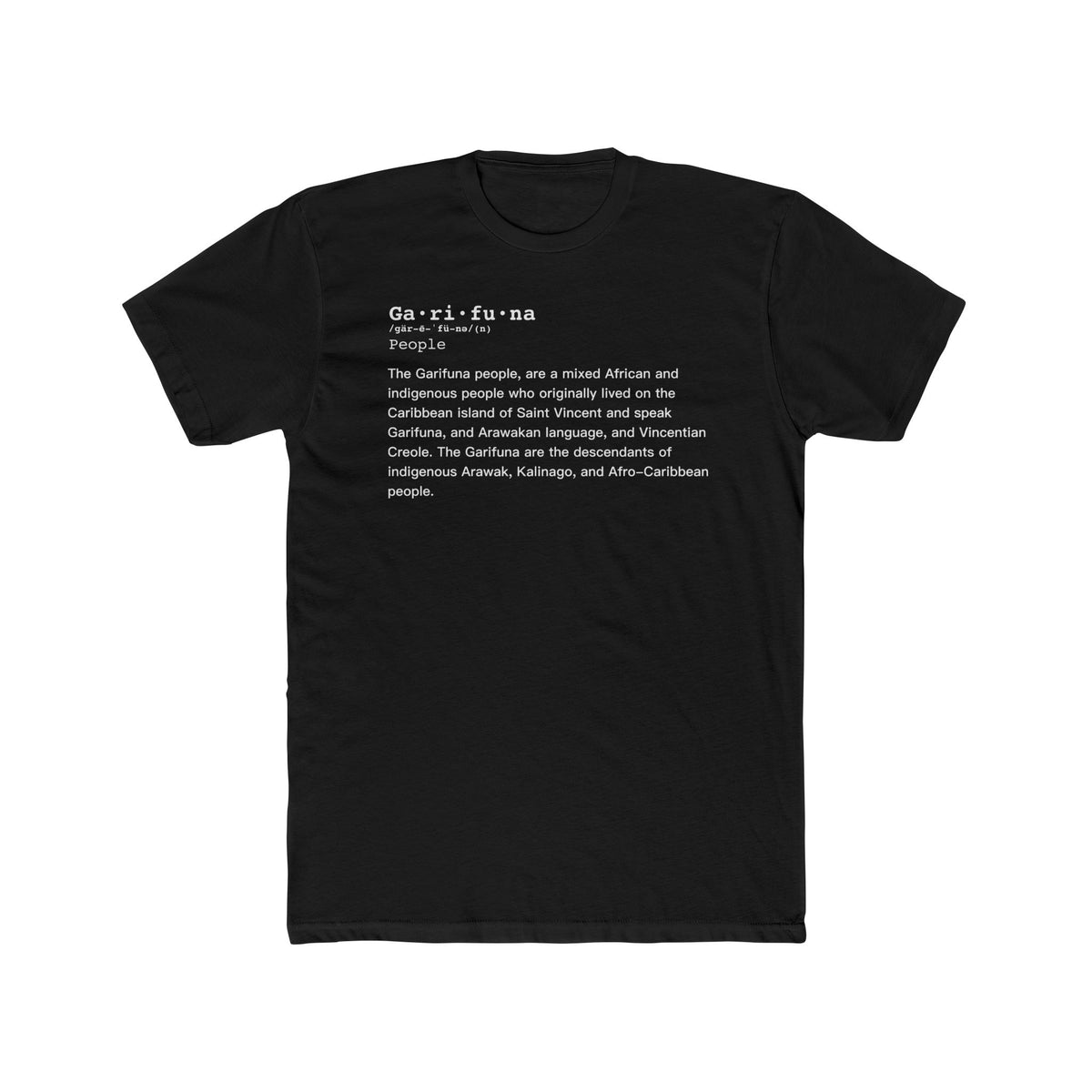 Definition Tee — Garifuna Text Print Crew Shirt