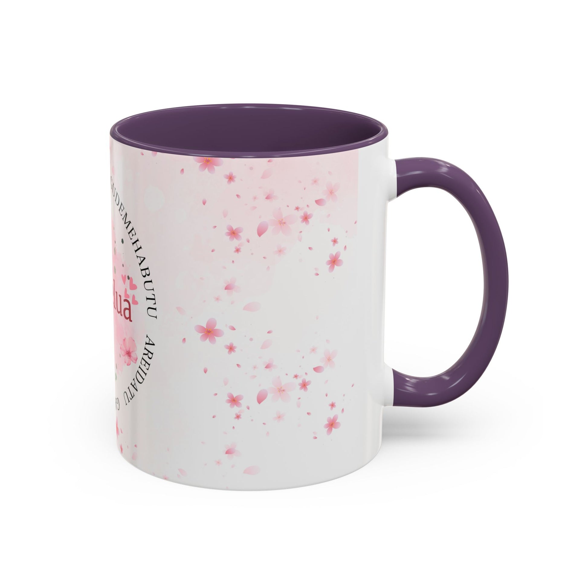 Amulelua Pink Floral Accent Coffee Mug (11/15oz)