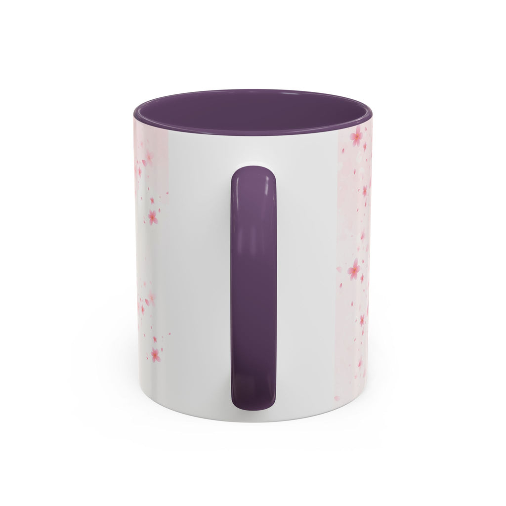 Uguchuru Accent Coffee Mug – Floral Pink Heart Design (11/15oz)