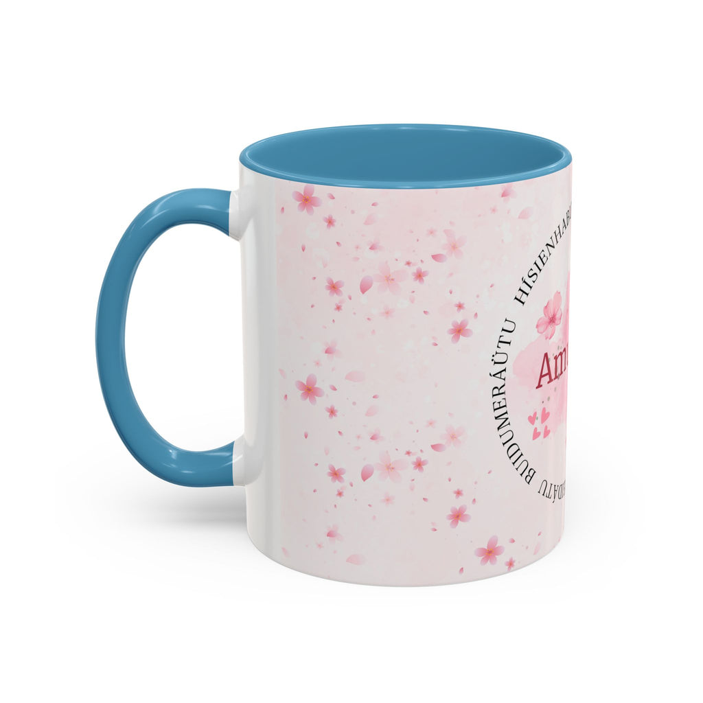 Amulelua Pink Floral Accent Coffee Mug (11/15oz)
