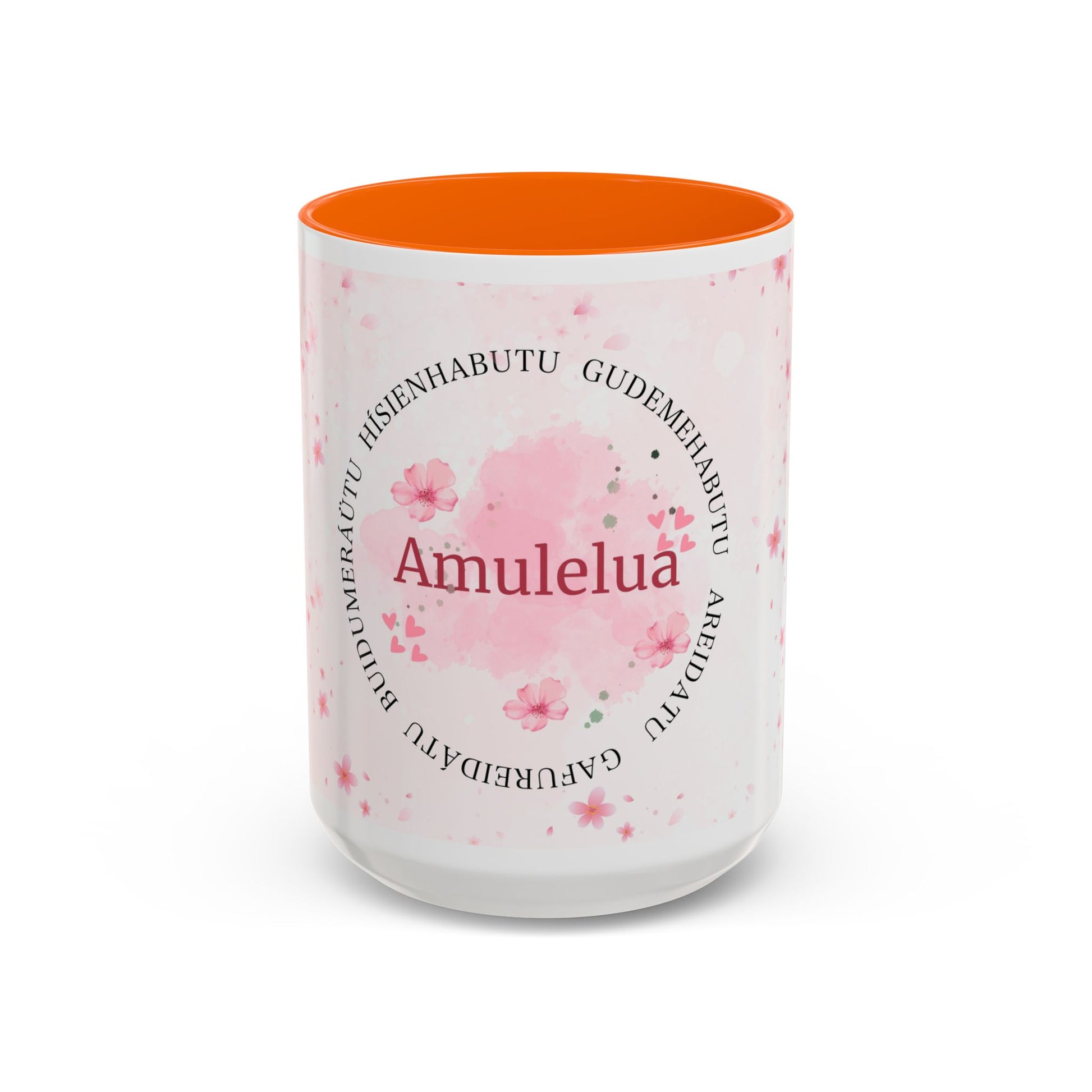 Amulelua Pink Floral Accent Coffee Mug (11/15oz)