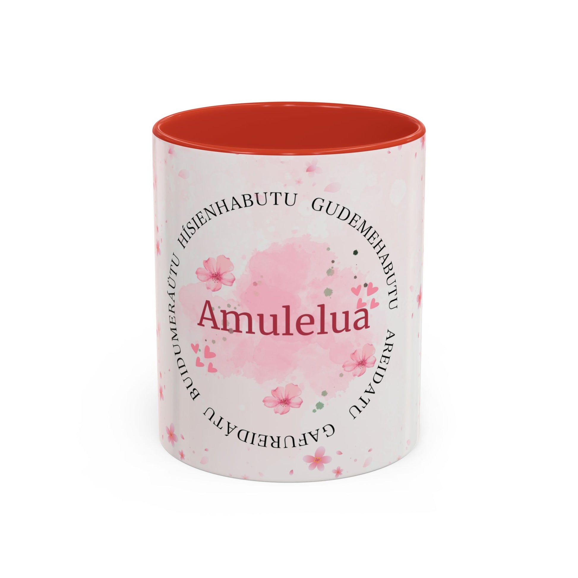Amulelua Pink Floral Accent Coffee Mug (11/15oz)