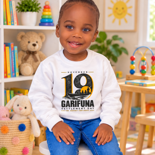 Garifuna Settlement Day Youth Crewneck Sweatshirt - November 19 Cultural Celebration