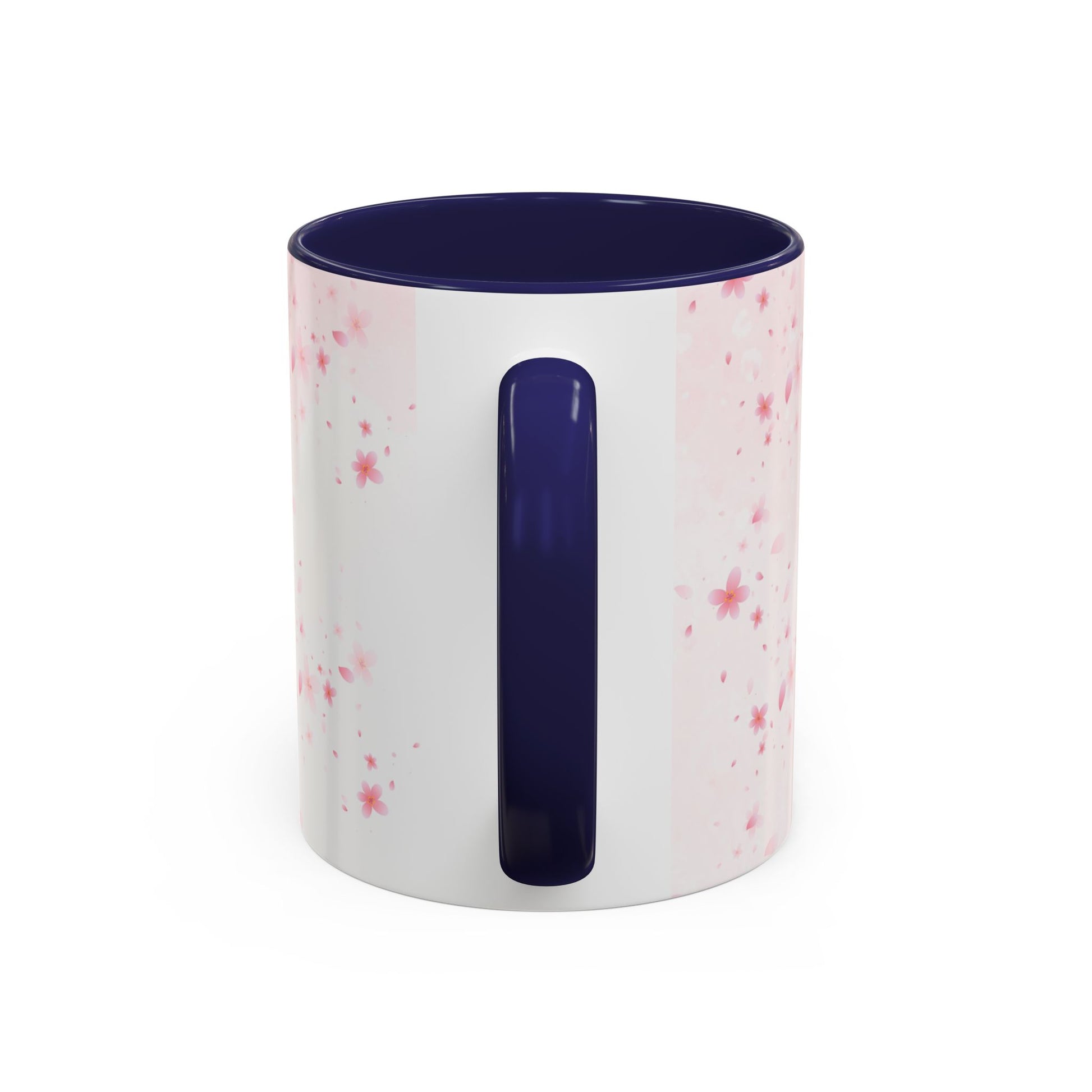 Óufuri Pink Floral Accent Coffee Mug — Sakura-Inspired Ceramic Cup (11/15oz)
