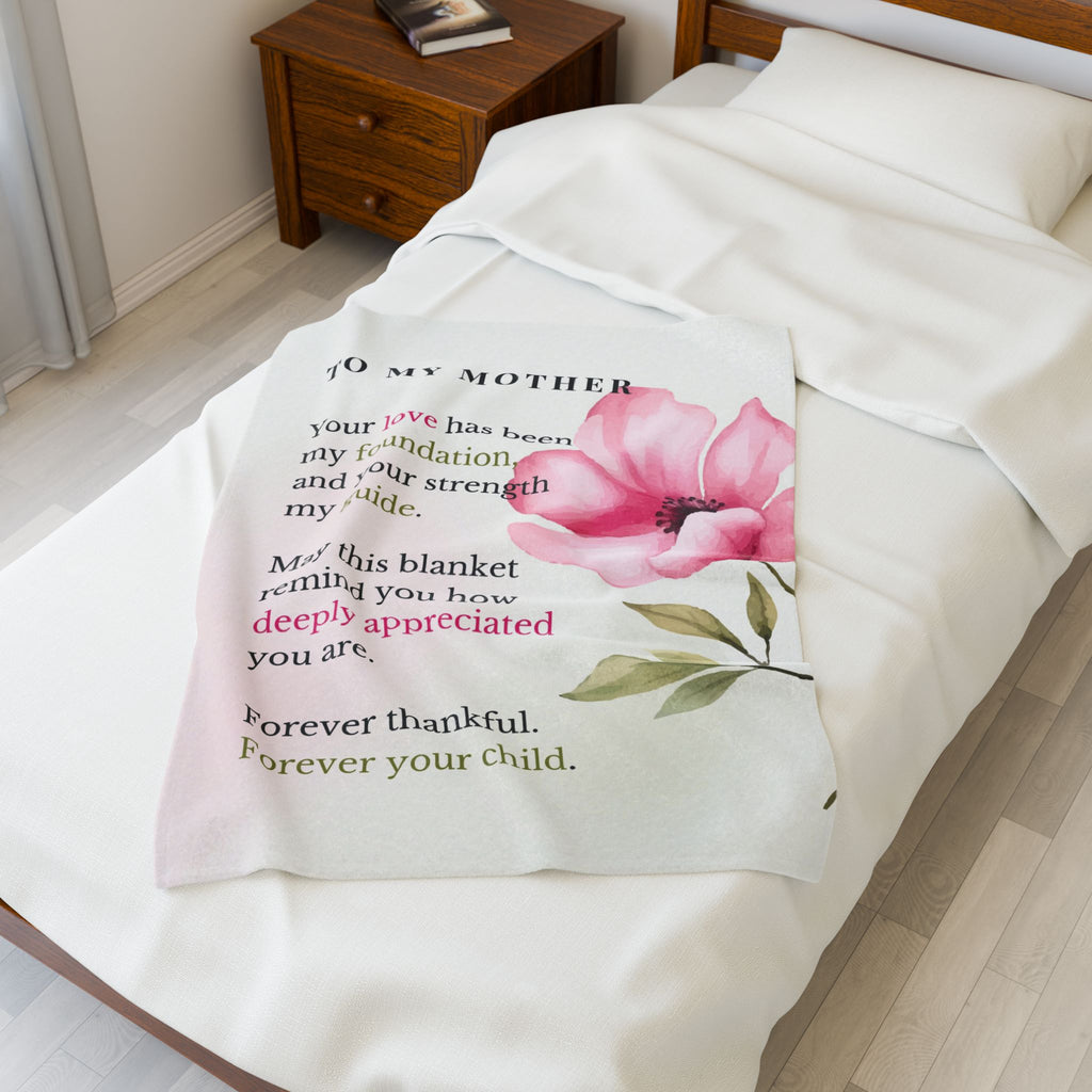 Mother Velveteen Plush Blanket
