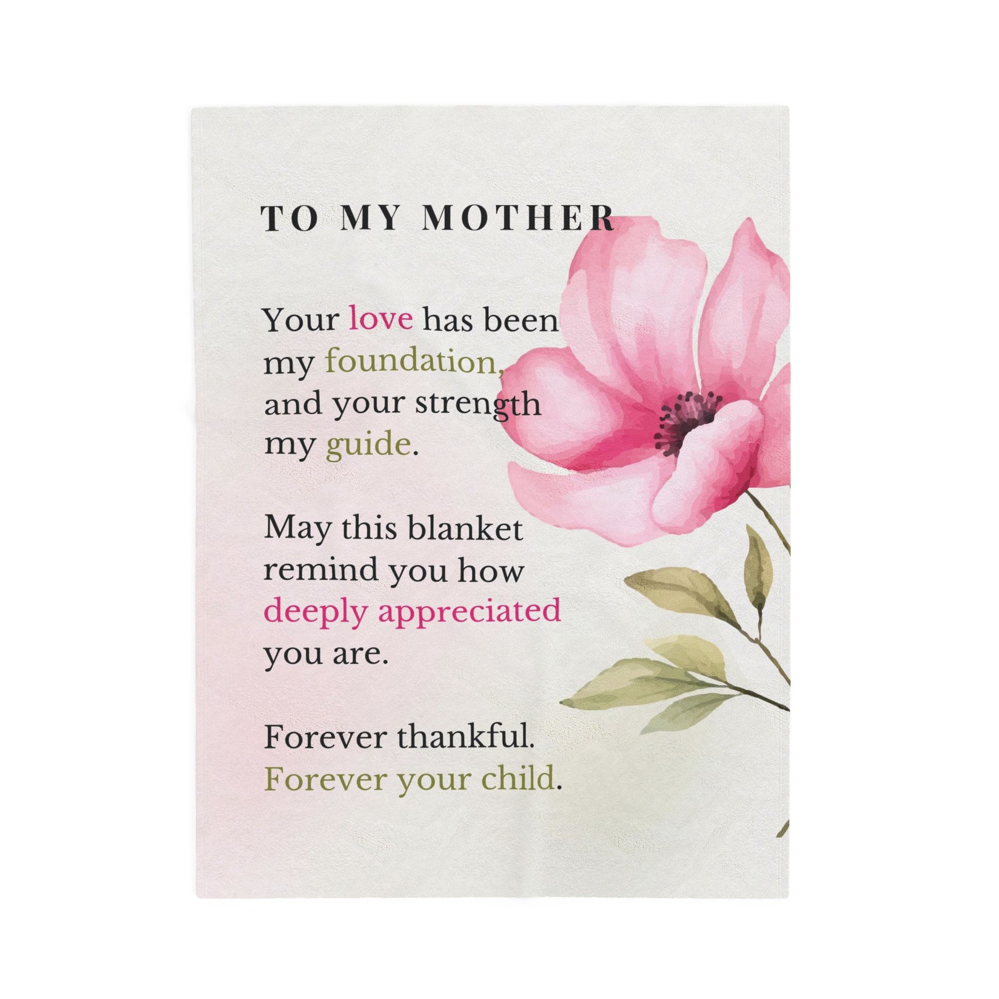 Mother Velveteen Plush Blanket