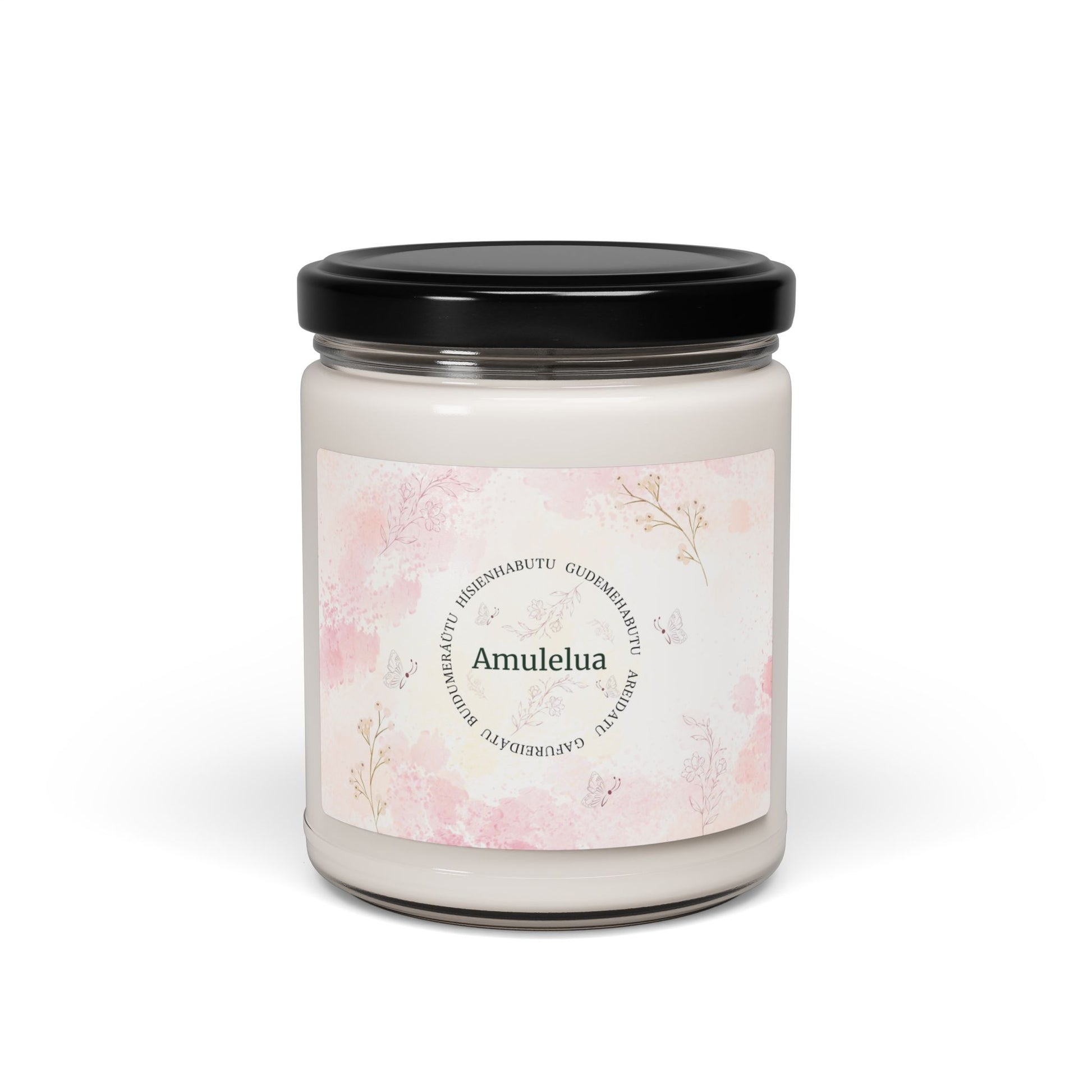 Soy Candle — Amulelua Floral Scented 9oz (Hand-Poured, Long-Lasting)