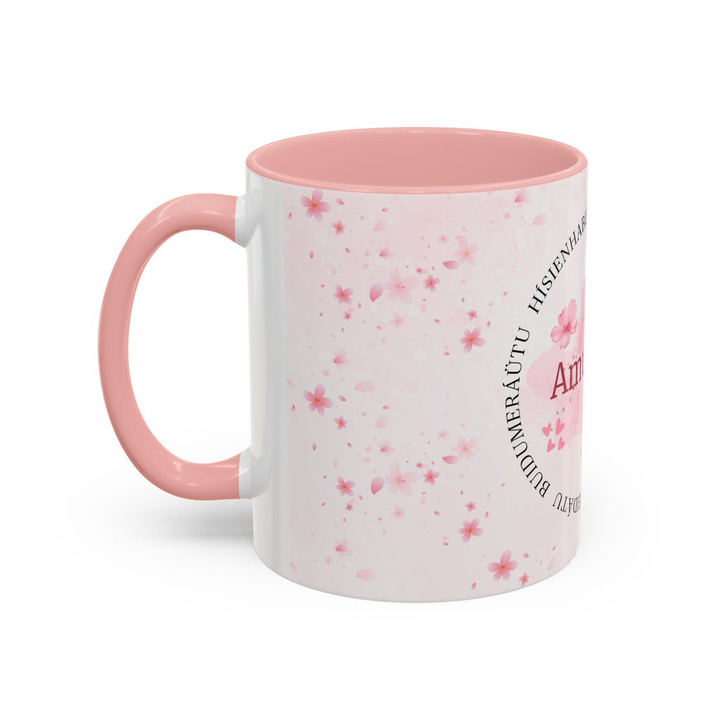 Amulelua Pink Floral Accent Coffee Mug (11/15oz)