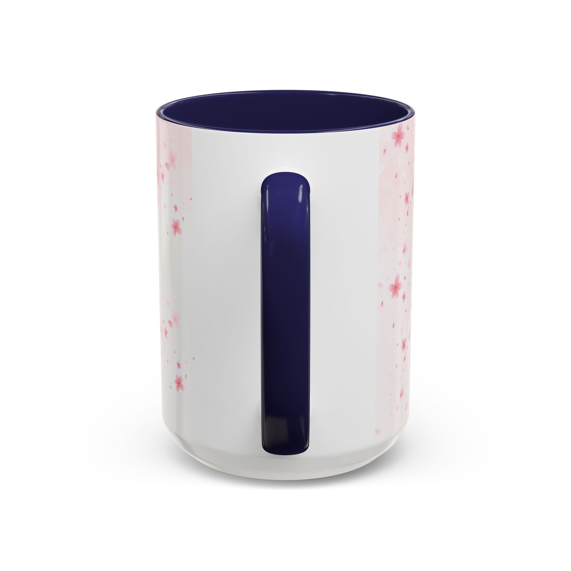 Óufuri Pink Floral Accent Coffee Mug — Sakura-Inspired Ceramic Cup (11/15oz)