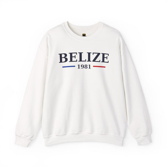 Belize 1981 Crewneck Sweatshirt — Retro Flag Accent Travel Pullover
