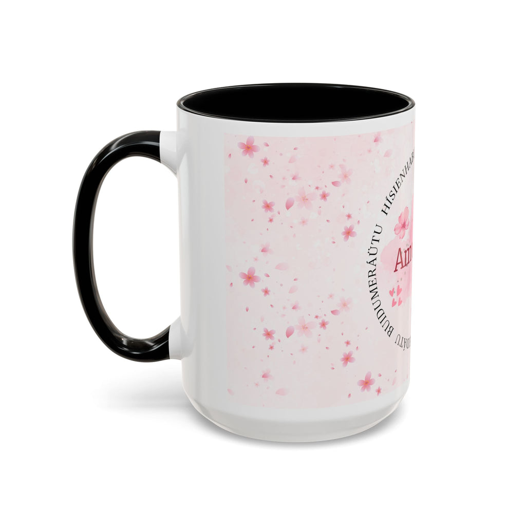 Amulelua Pink Floral Accent Coffee Mug (11/15oz)