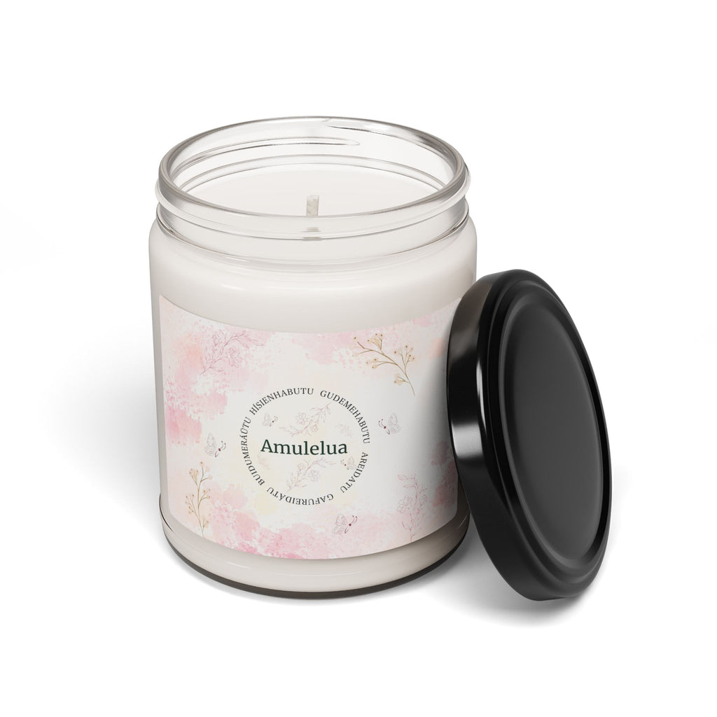 Soy Candle — Amulelua Floral Scented 9oz (Hand-Poured, Long-Lasting)