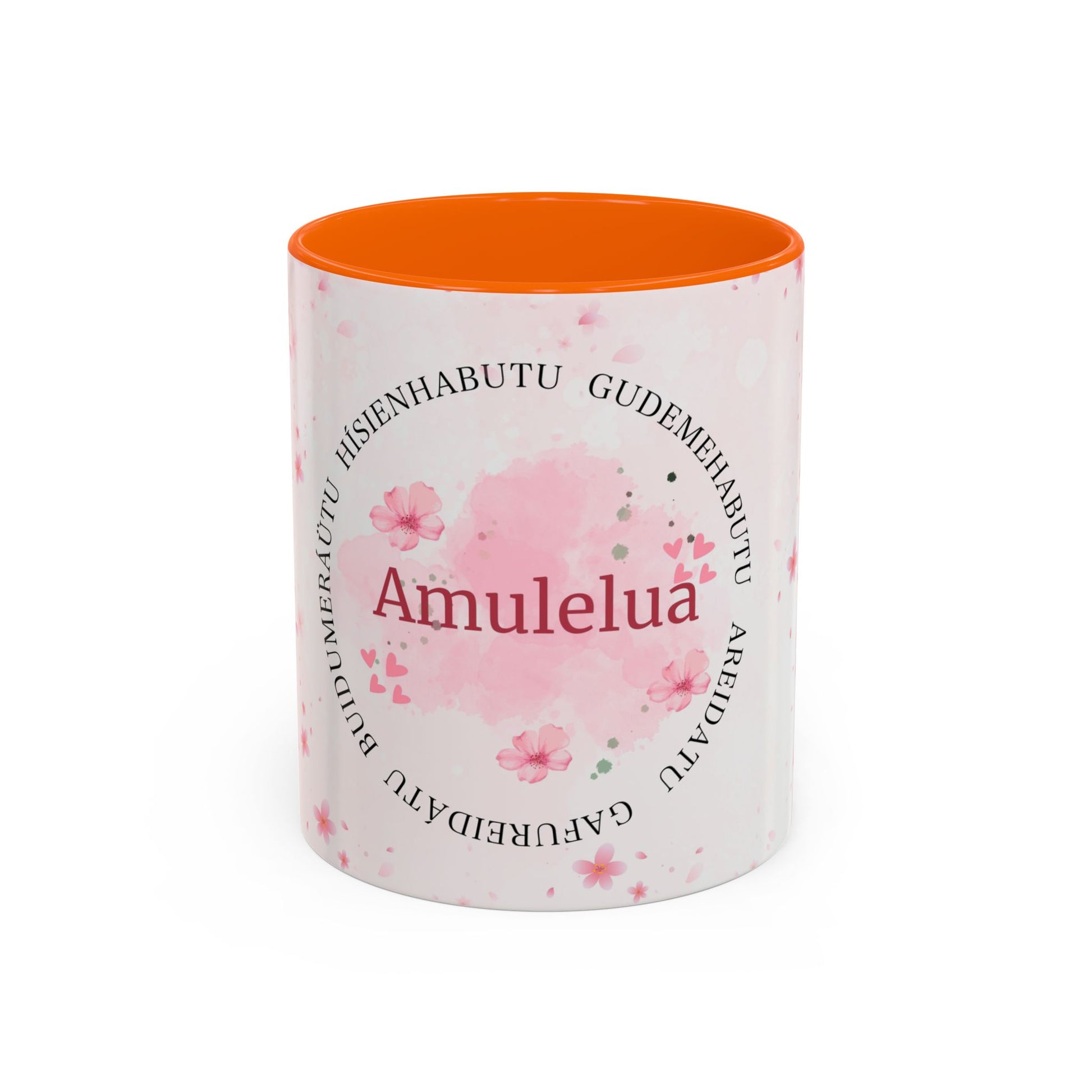 Amulelua Pink Floral Accent Coffee Mug (11/15oz)