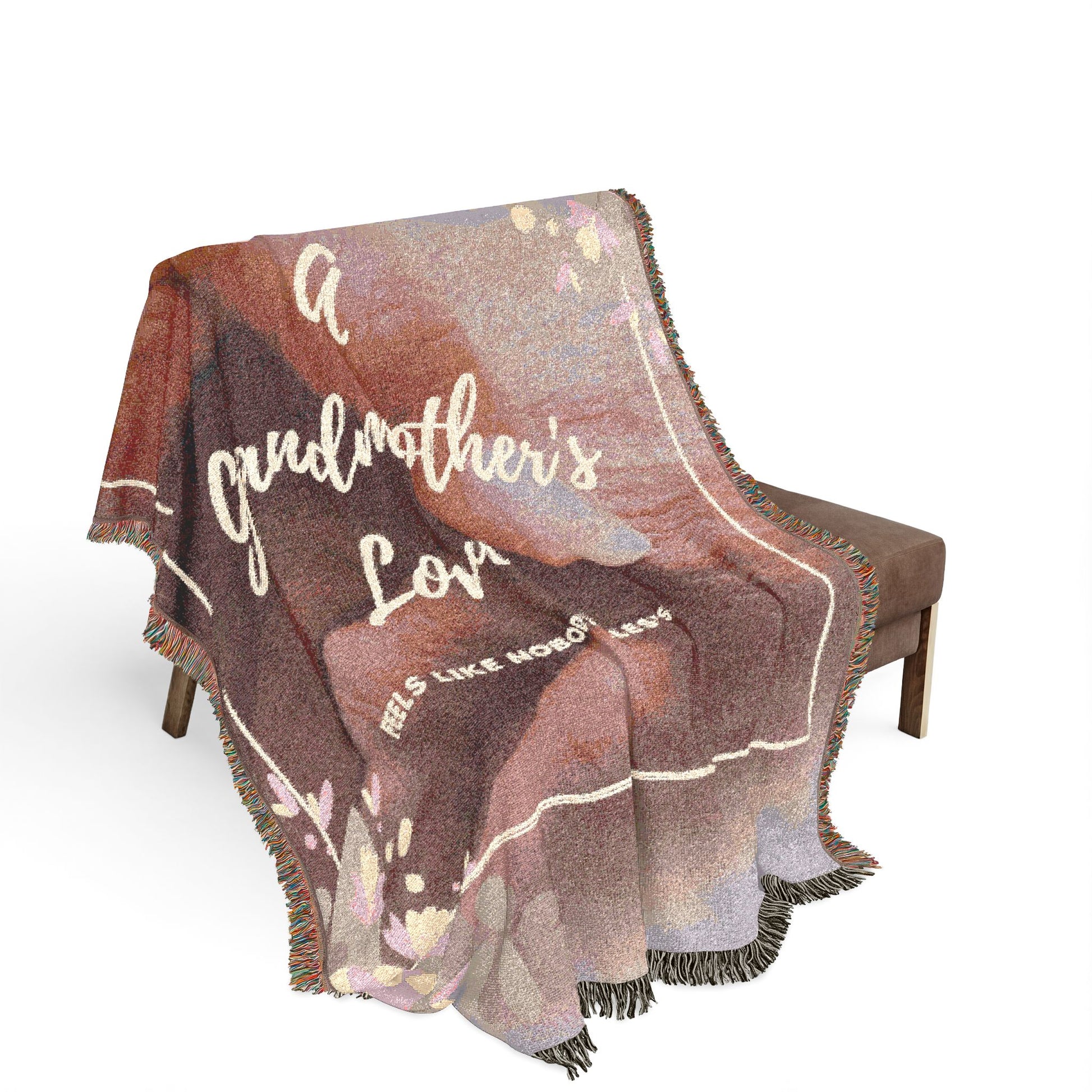 Woven Blanket — Personalized Keepsake Throw for Grandpa, Rustic Family Gift