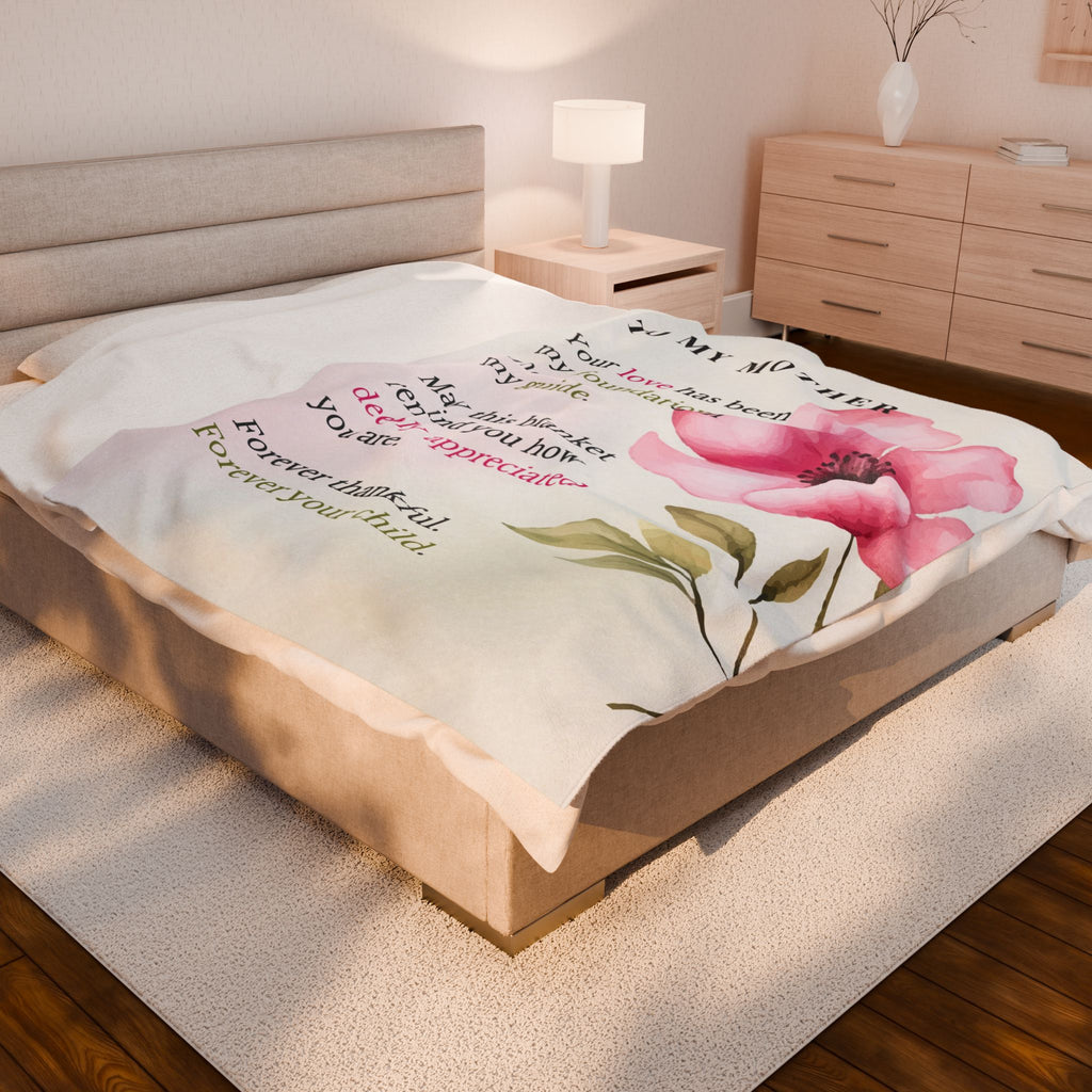 Mother Velveteen Plush Blanket