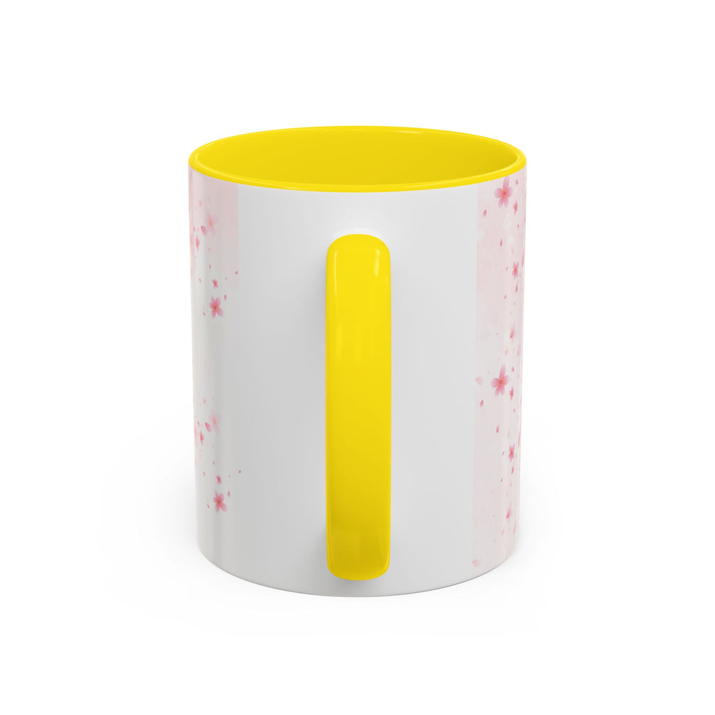 Uguchuru Accent Coffee Mug – Floral Pink Heart Design (11/15oz)