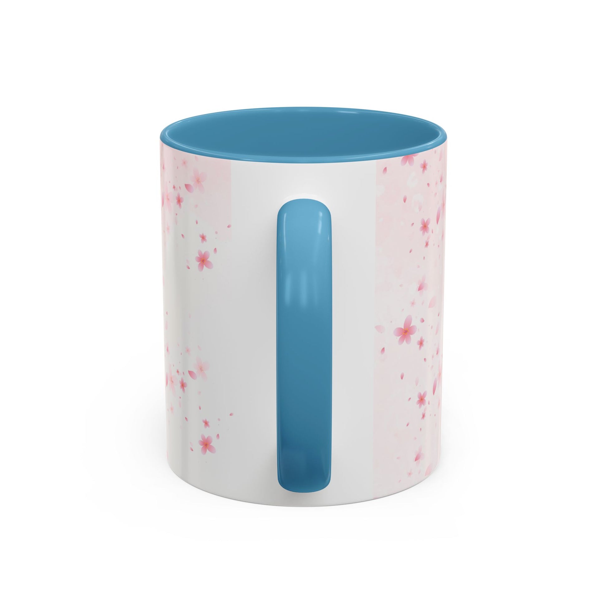 Óufuri Pink Floral Accent Coffee Mug — Sakura-Inspired Ceramic Cup (11/15oz)