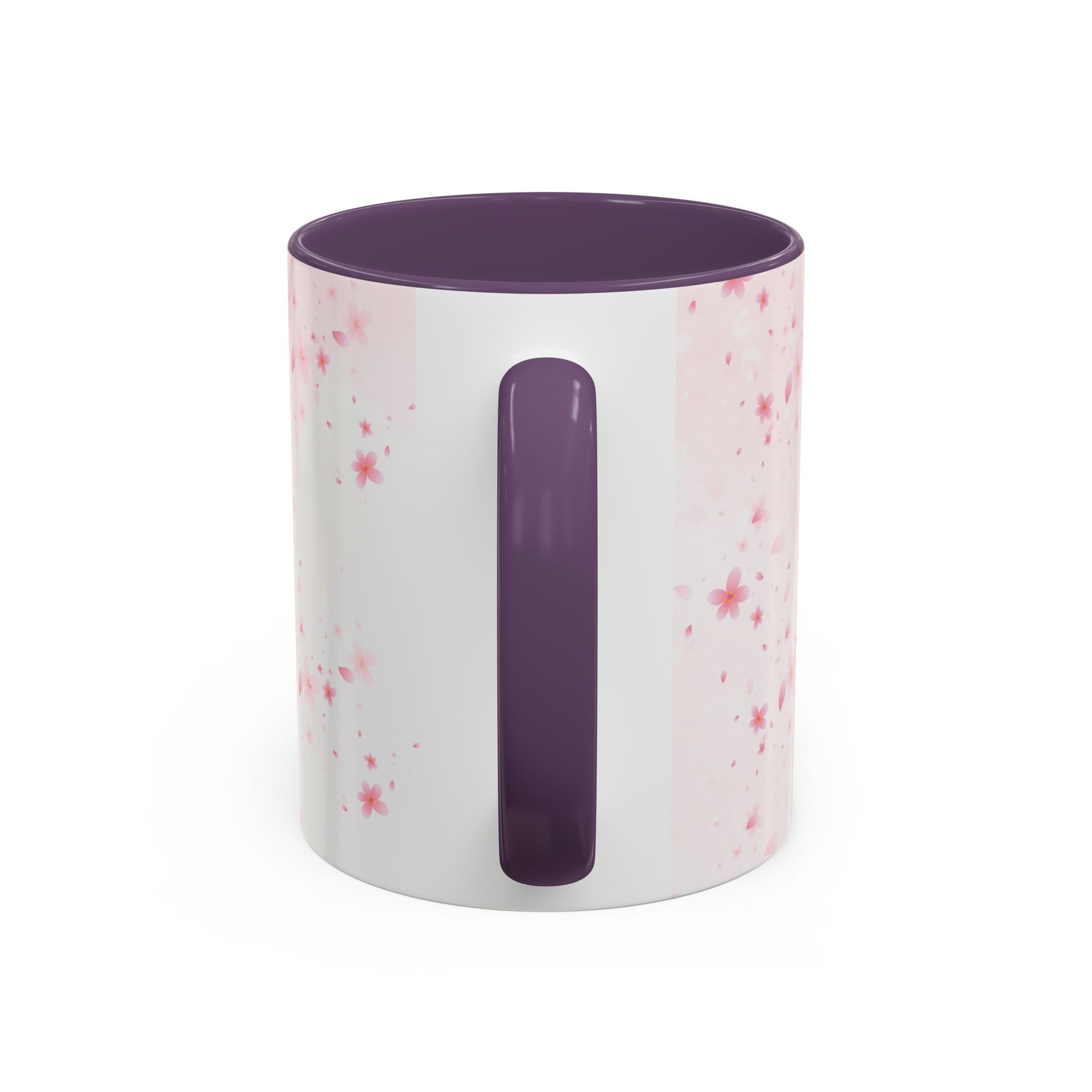 Óufuri Pink Floral Accent Coffee Mug — Sakura-Inspired Ceramic Cup (11/15oz)