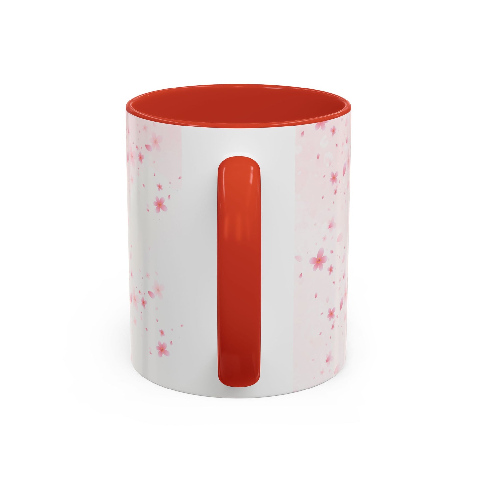 Óufuri Pink Floral Accent Coffee Mug — Sakura-Inspired Ceramic Cup (11/15oz)