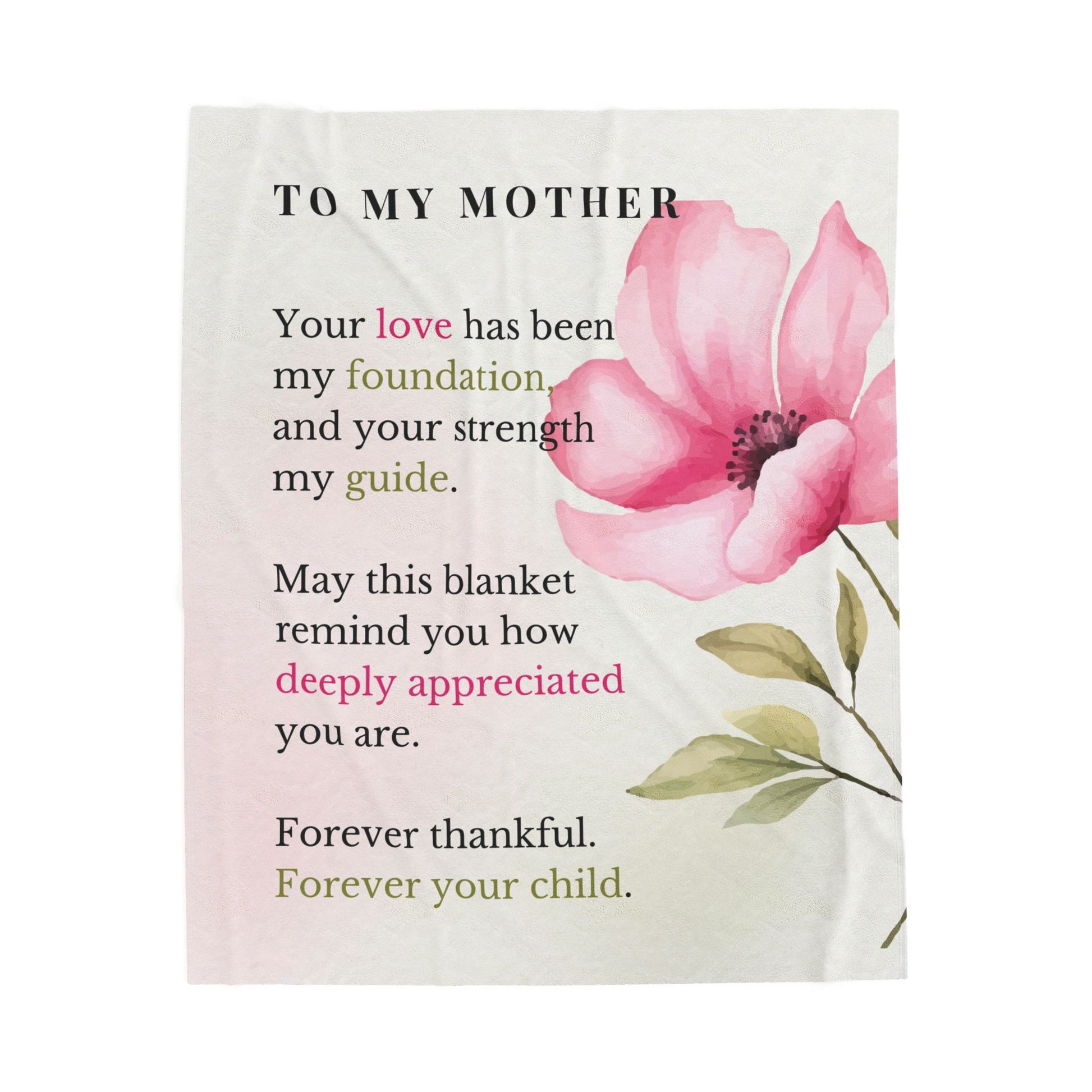 Mother Velveteen Plush Blanket