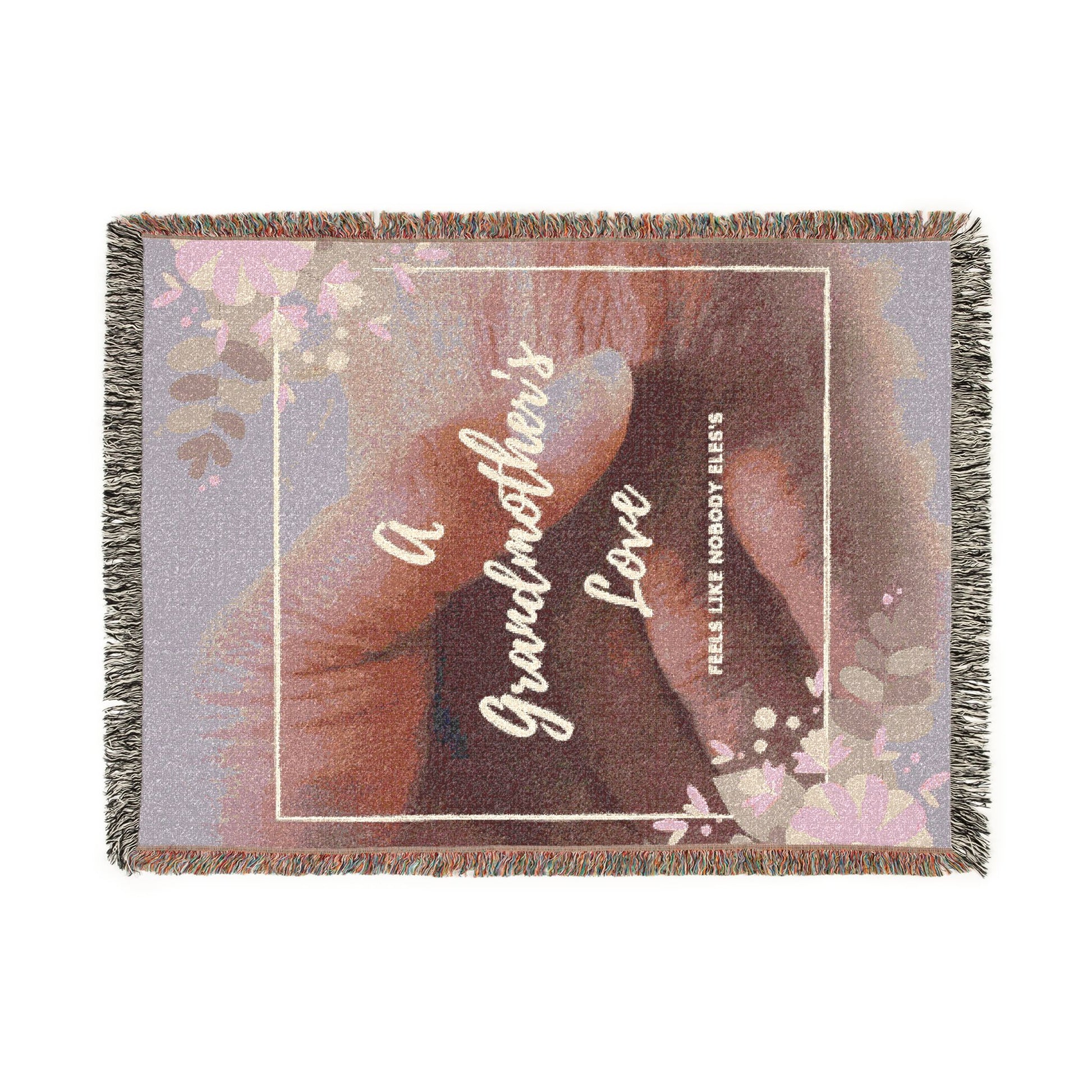 Woven Blanket — Personalized Keepsake Throw for Grandpa, Rustic Family Gift