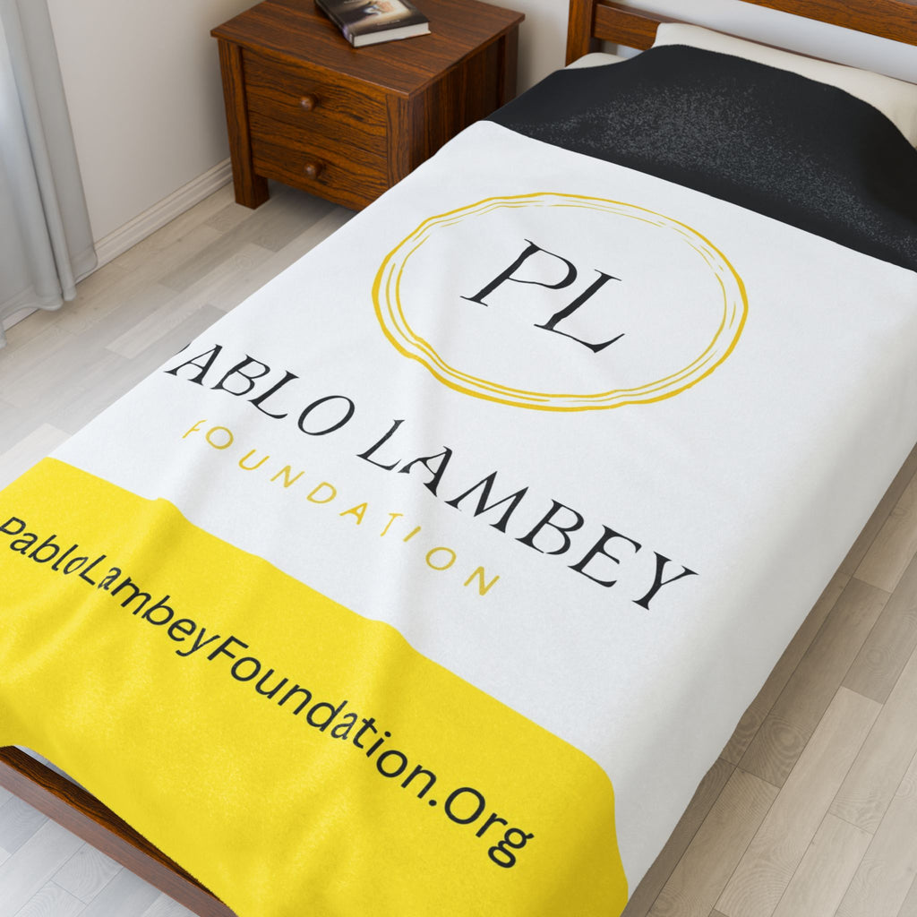 Pablo Lambey Foundation Velveteen Plush Blanket — Soft Logo Throw for Fundraising & Gifts