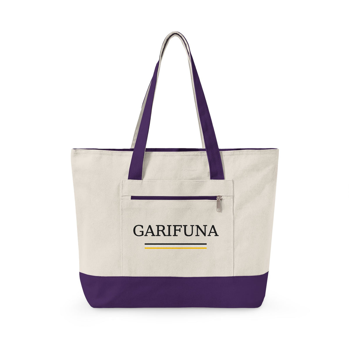 Garifuna Canvas Tote Bag – Zippered Eco-Friendly Market & Beach Tote