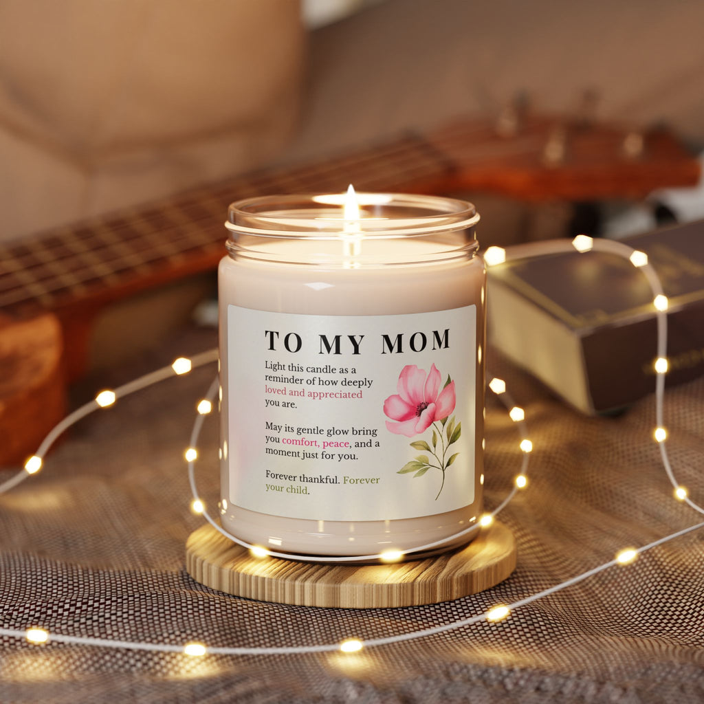 Mother’s  Scented Soy Candle 9oz – ‘To My Mother’ Floral Tribute