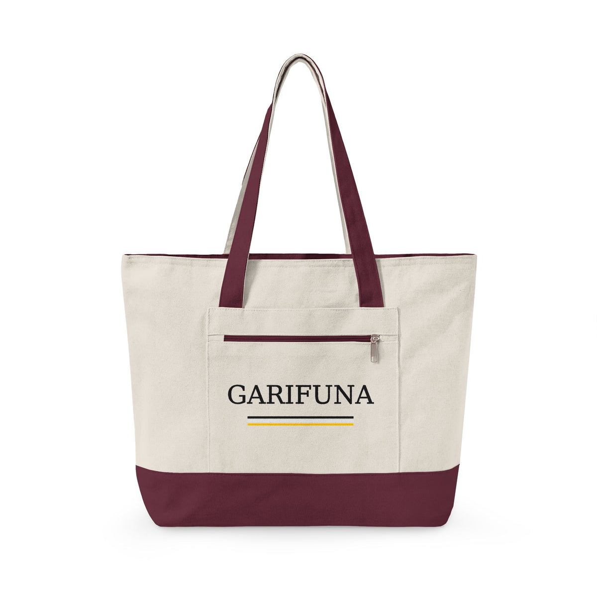Garifuna Canvas Tote Bag – Zippered Eco-Friendly Market & Beach Tote